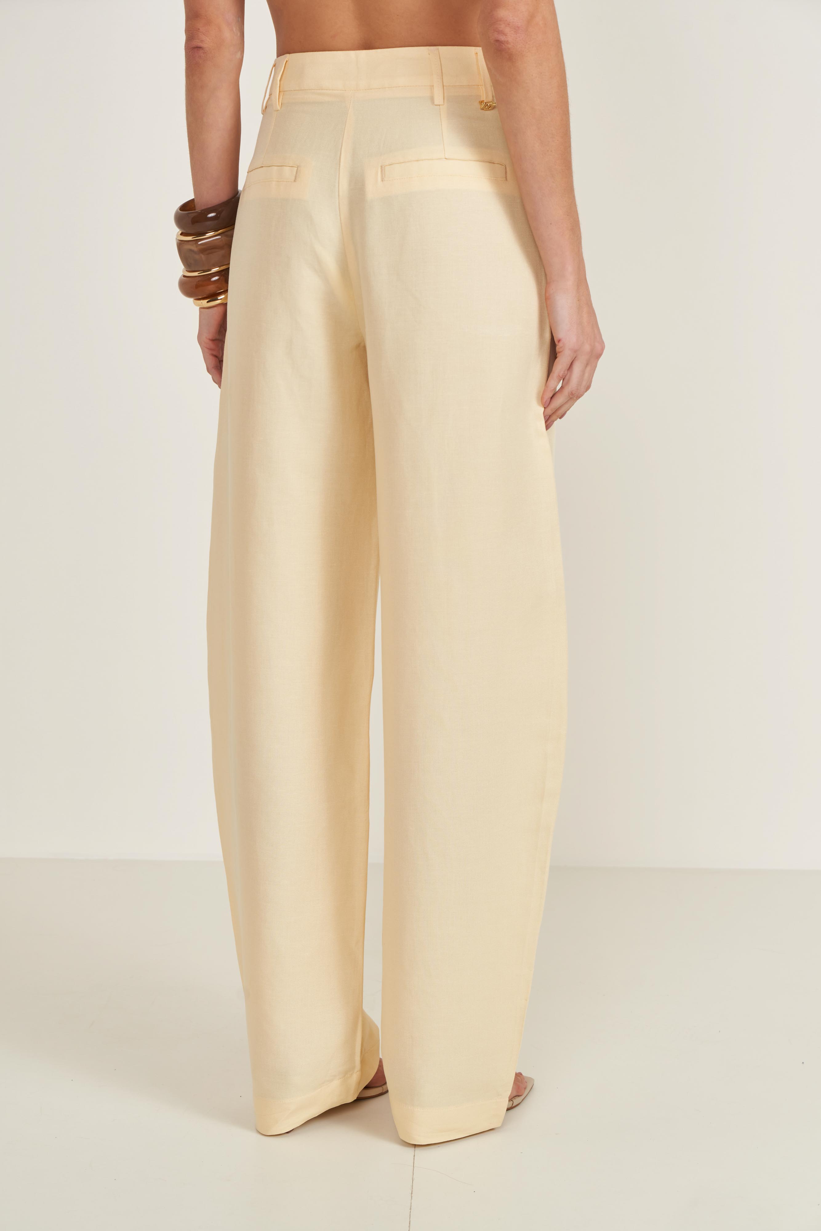 CALÇA LINHO PP BEGE BRISTOL