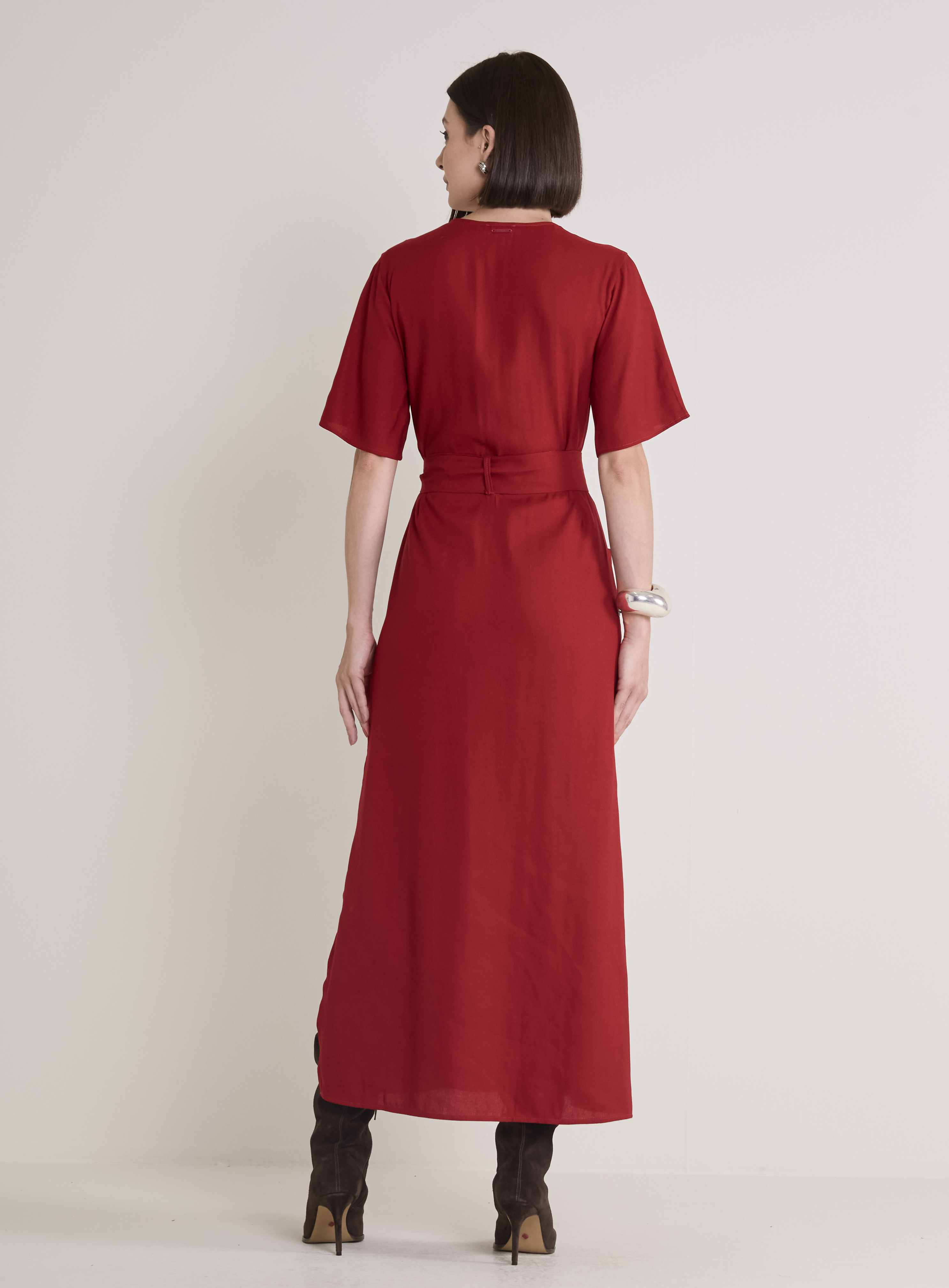VESTIDO LINHO P VERMELHO VIN RO