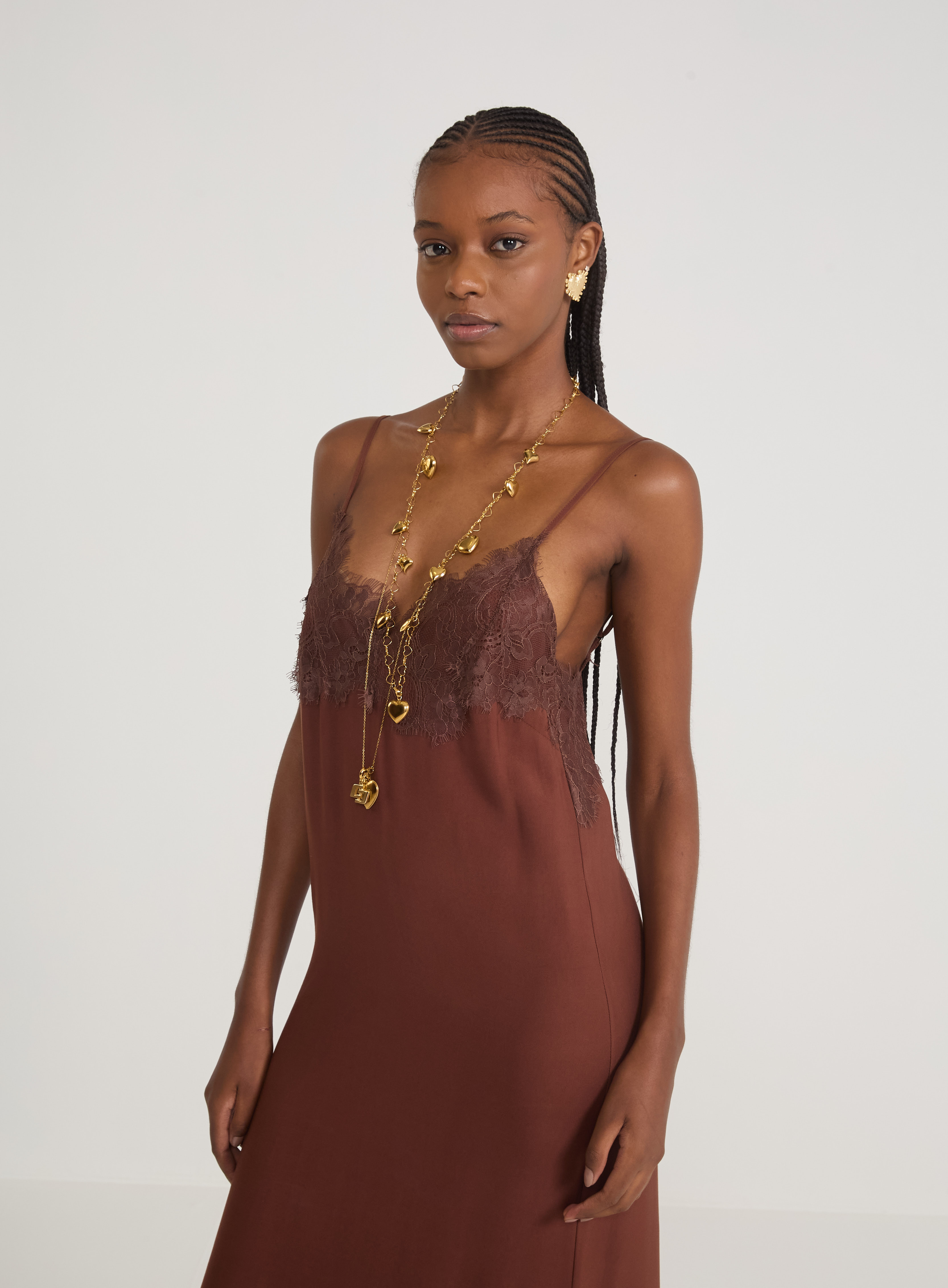 VESTIDO COLCCI G MARROM BEATEN BROWN