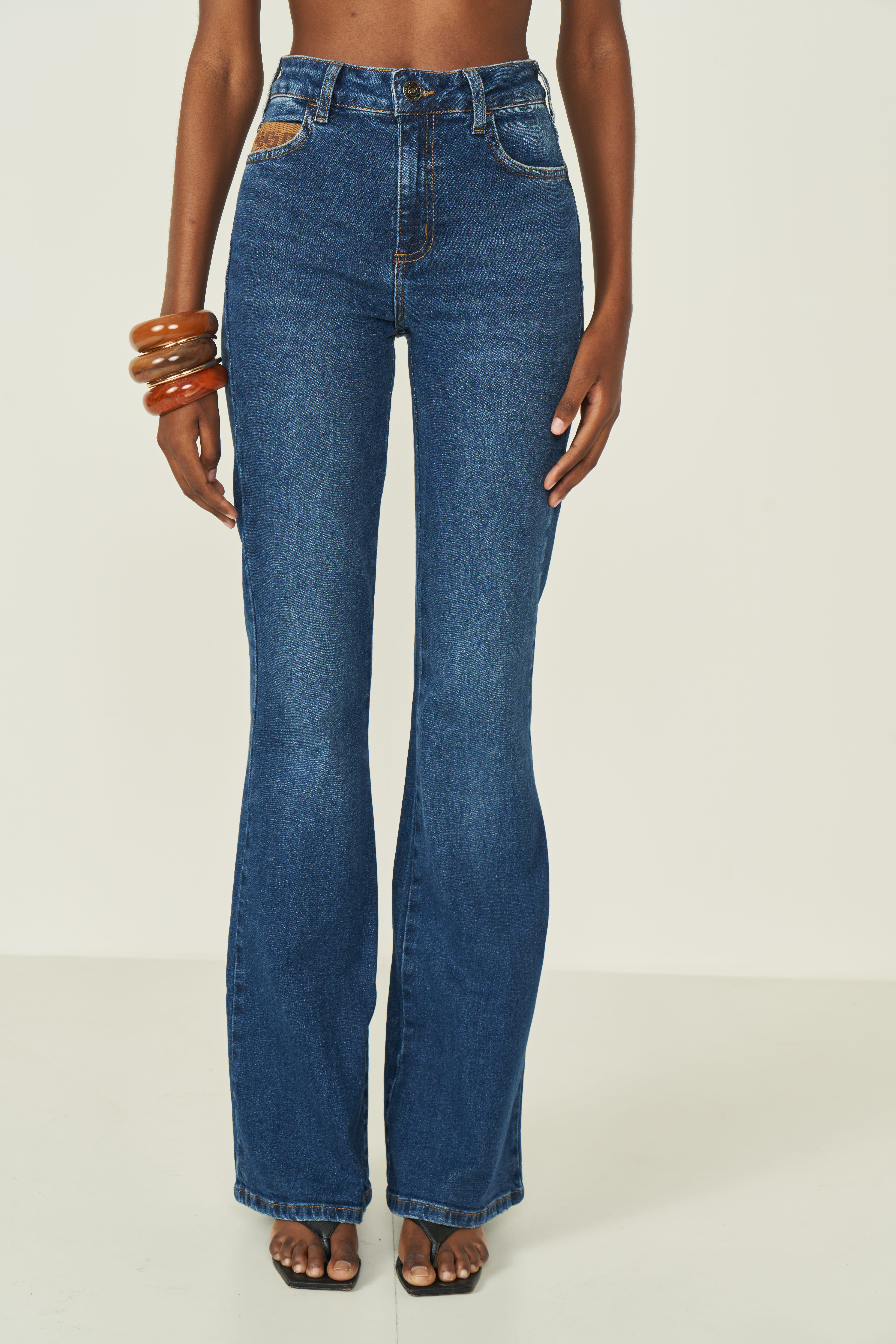 CALÇA JEANS BIA FLARE 44 INDIGO