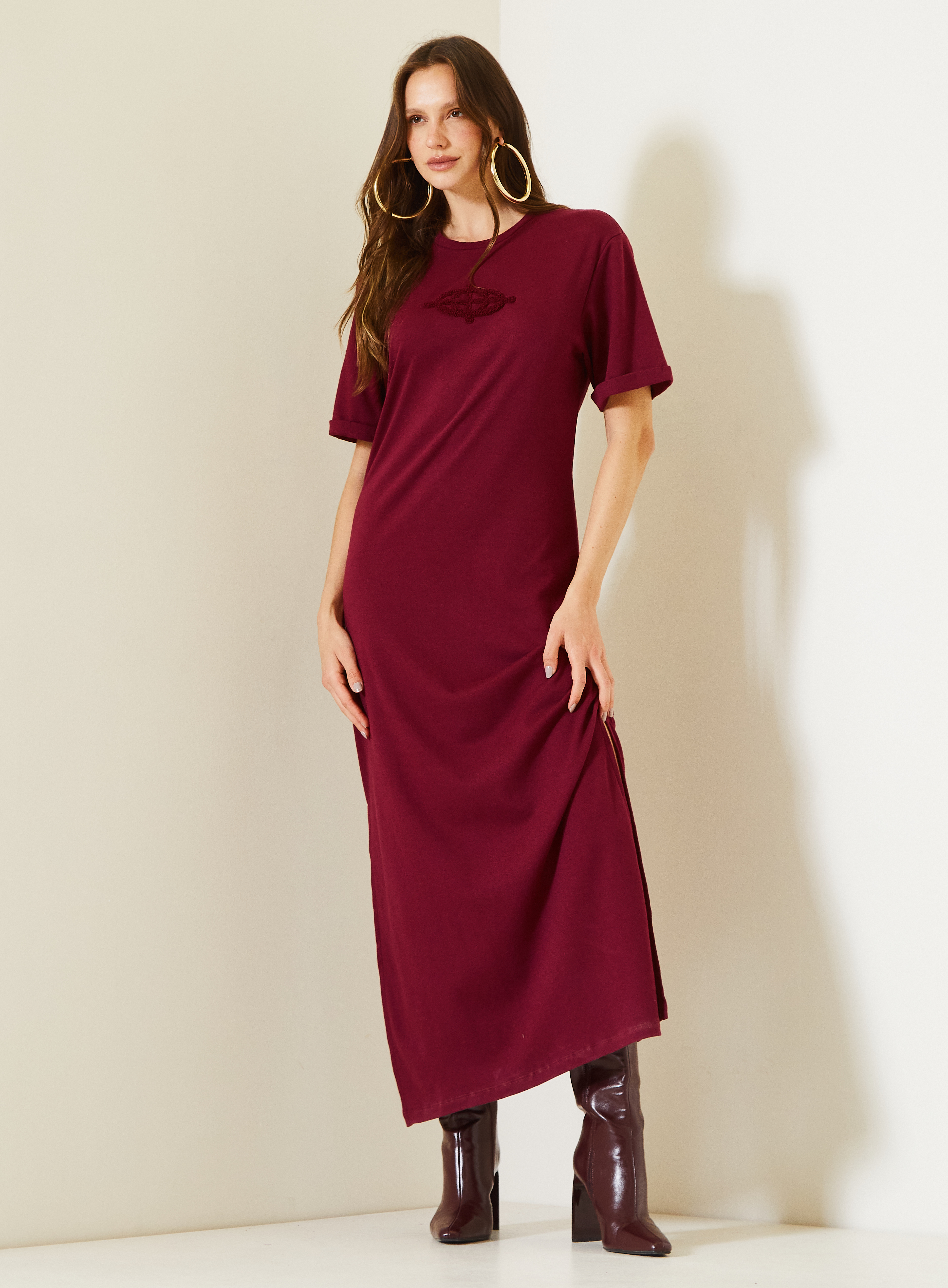 VESTIDO BORDADO M PRETO