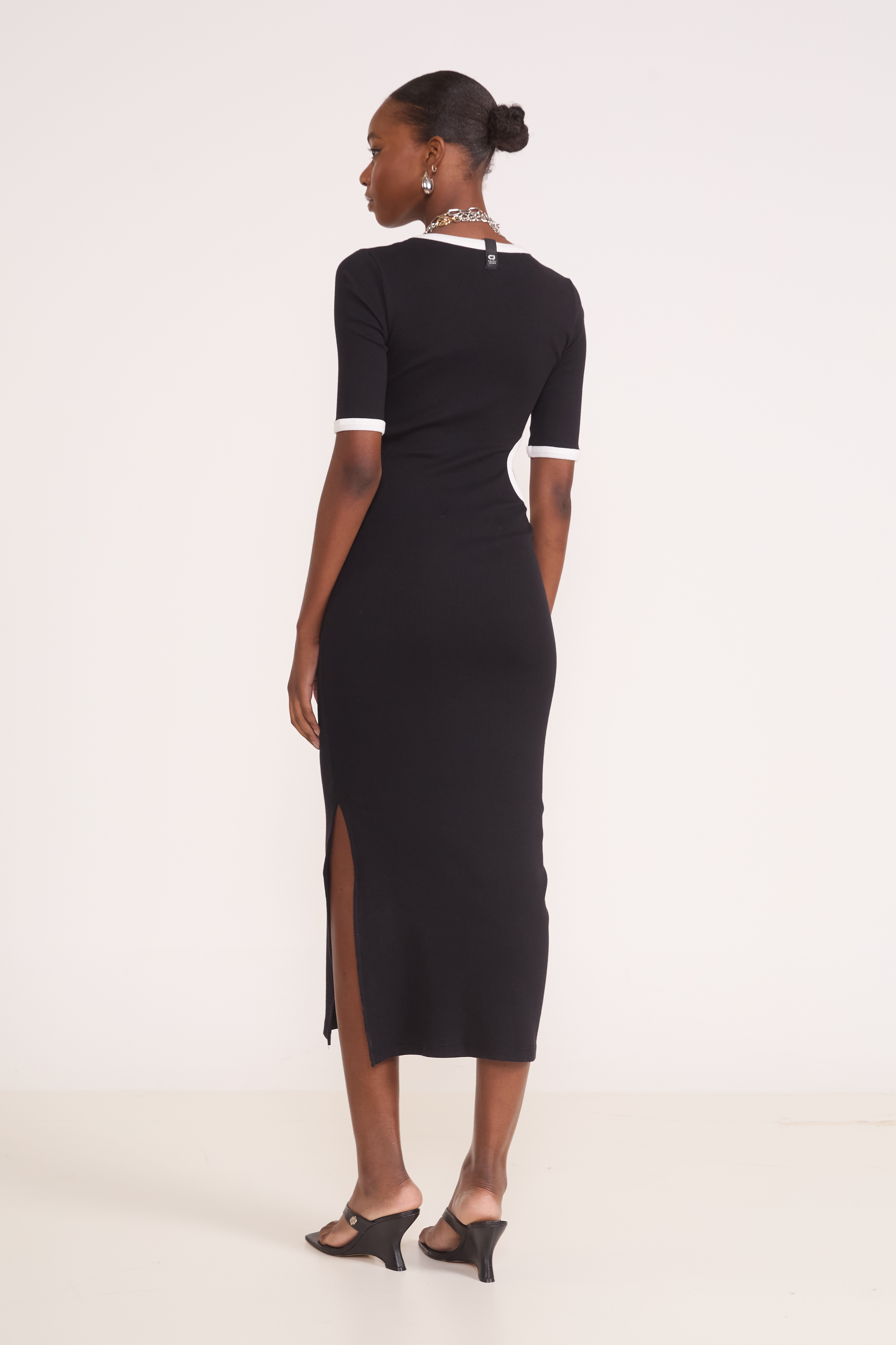 VESTIDO CANELADO PP PRETO