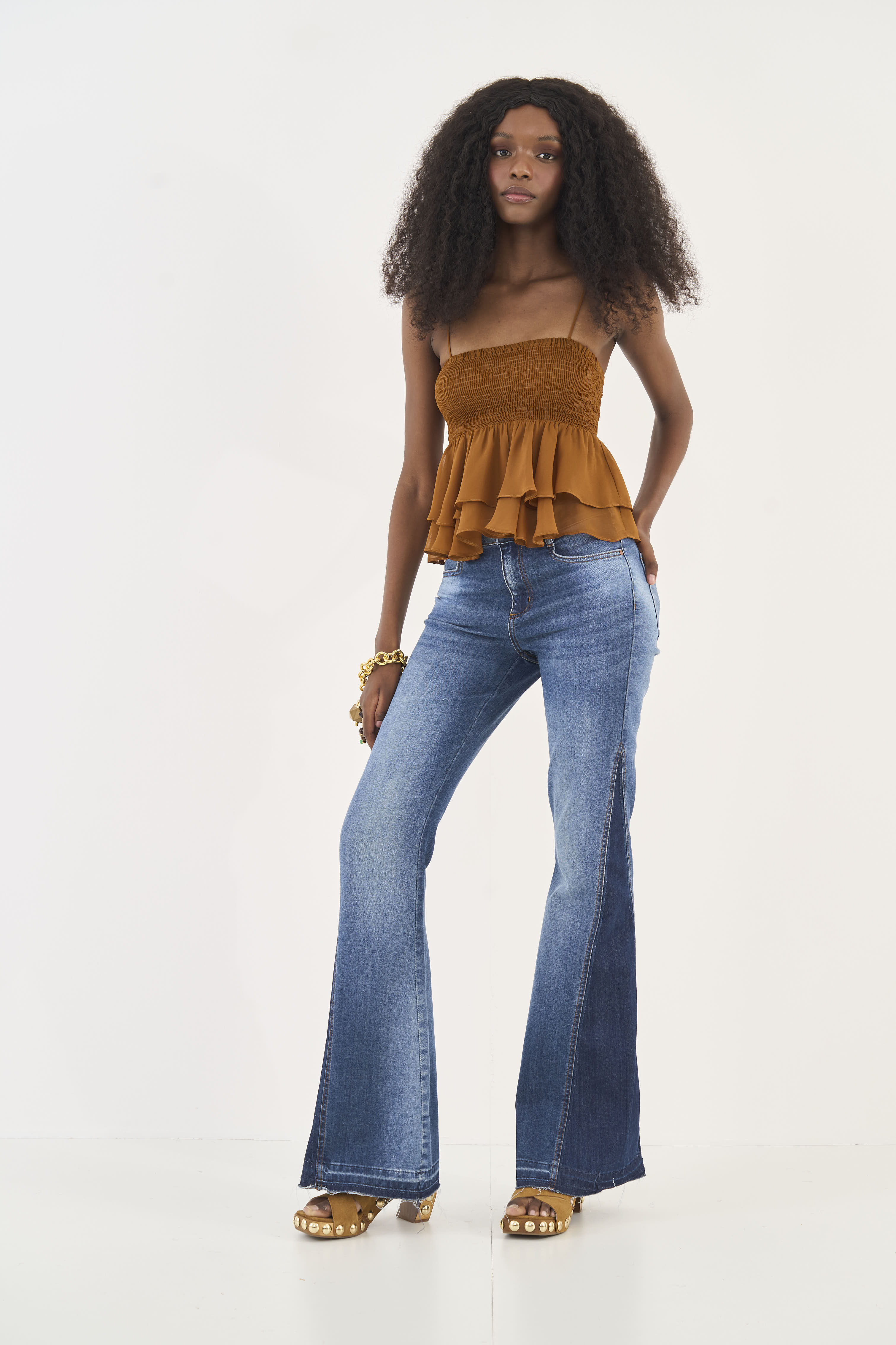 CALÇA JEANS BIA FLARE 34 INDIGO