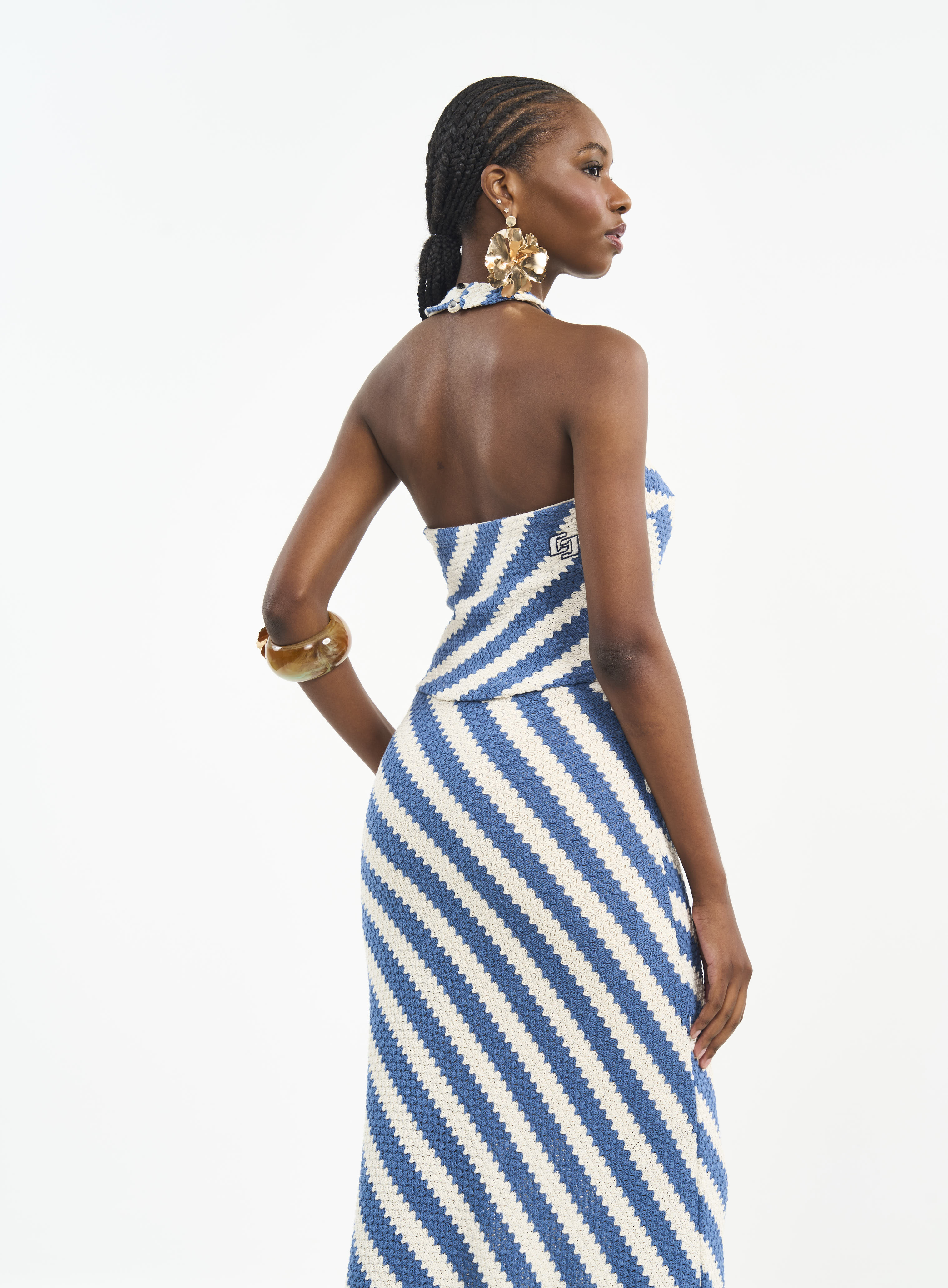 BLUSA LISTRADA P BEGE/MARINHO