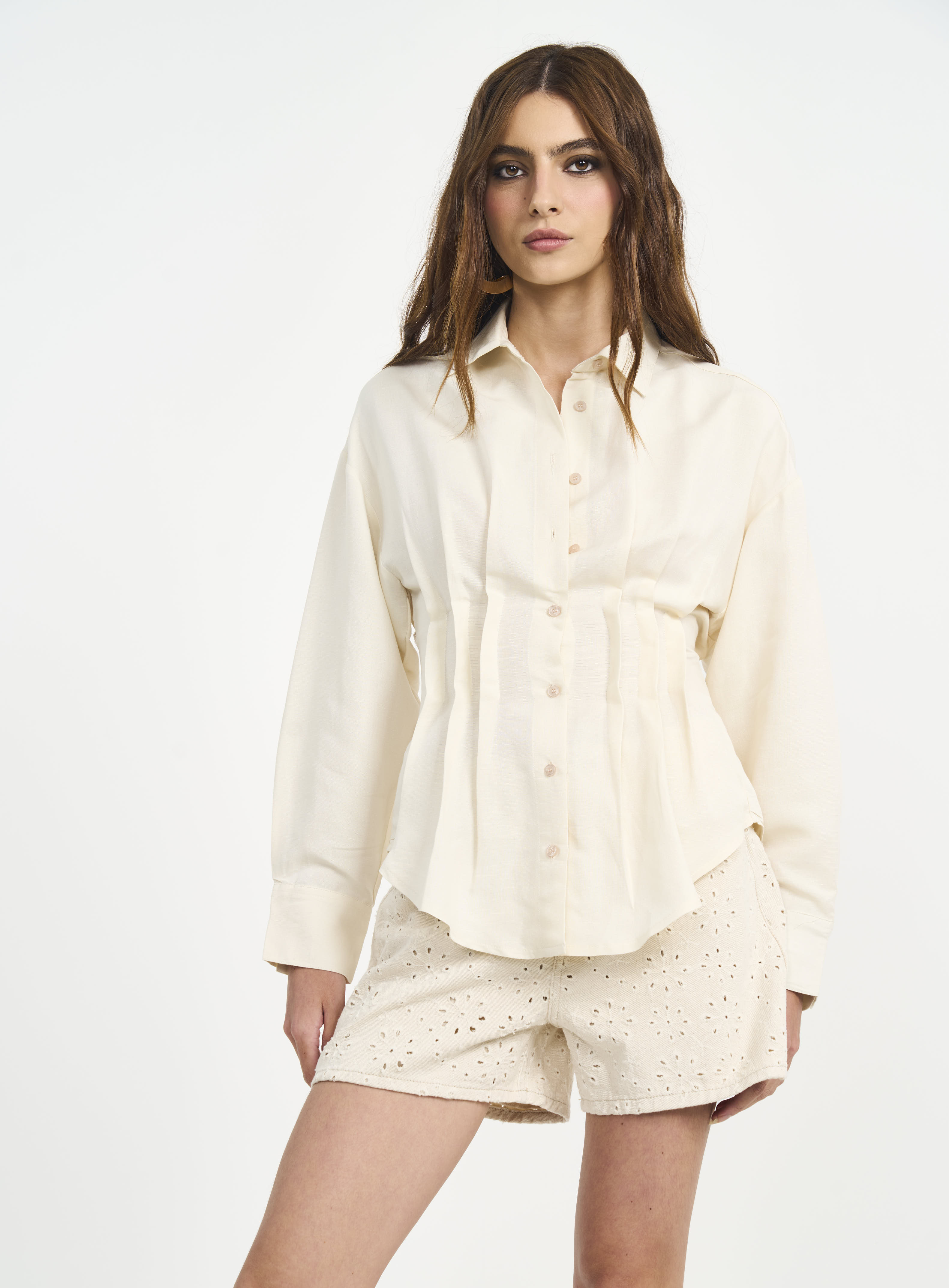 CAMISA LINHO M BEGE AFFOGATO