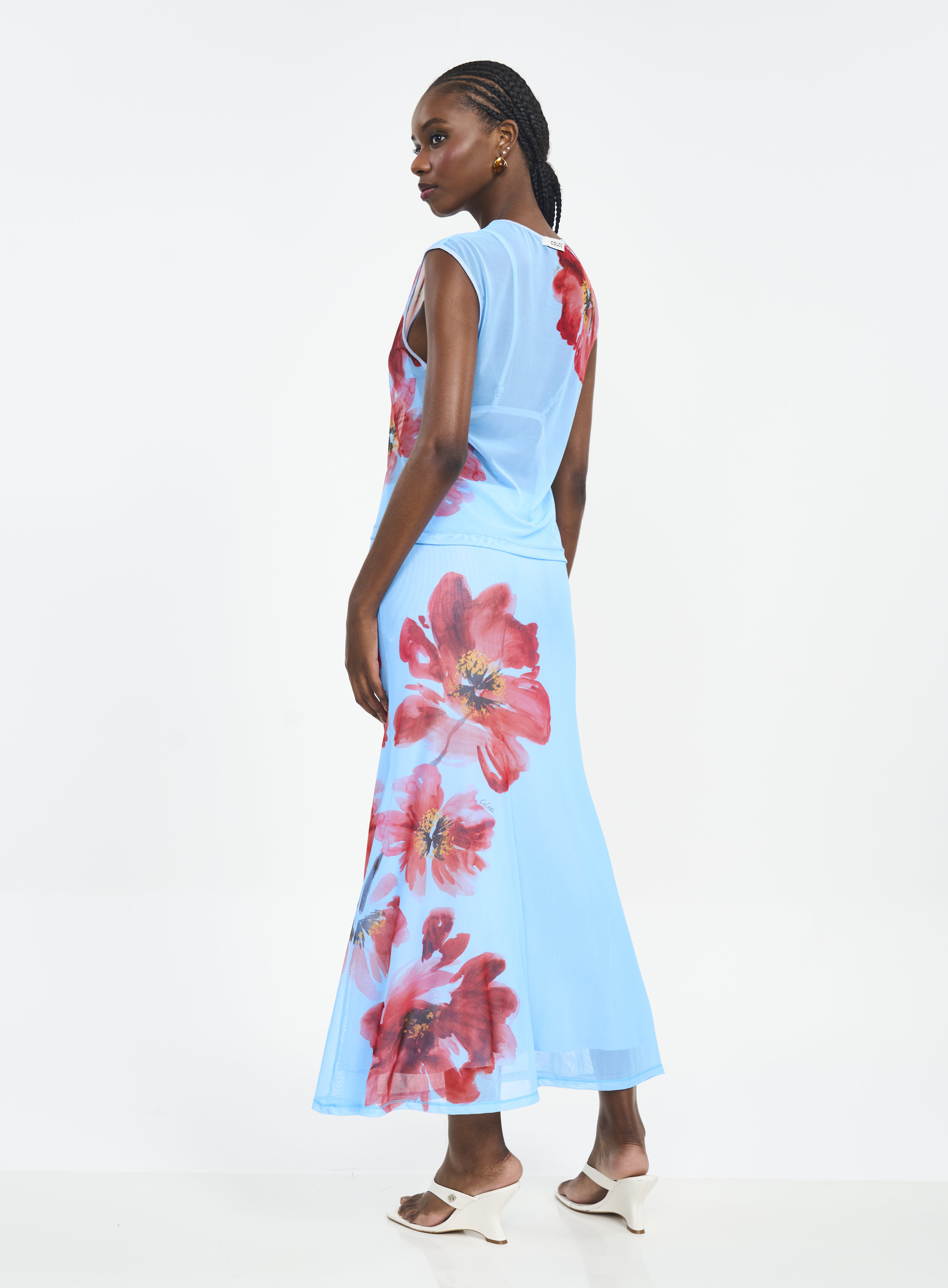 SAIA TULE ESTAMPADO P AZUL