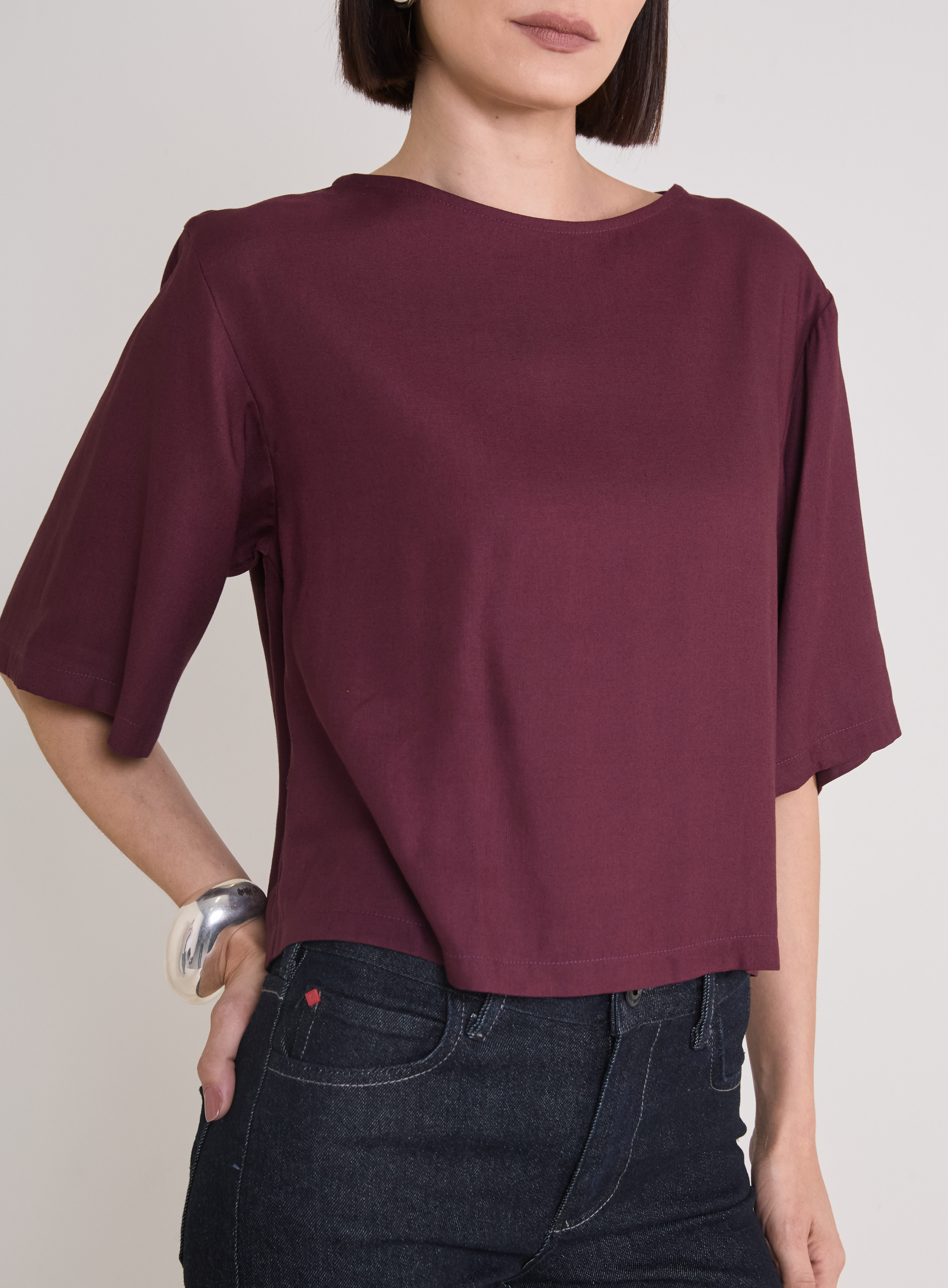 BLUSA LINHO M BORDO DATE