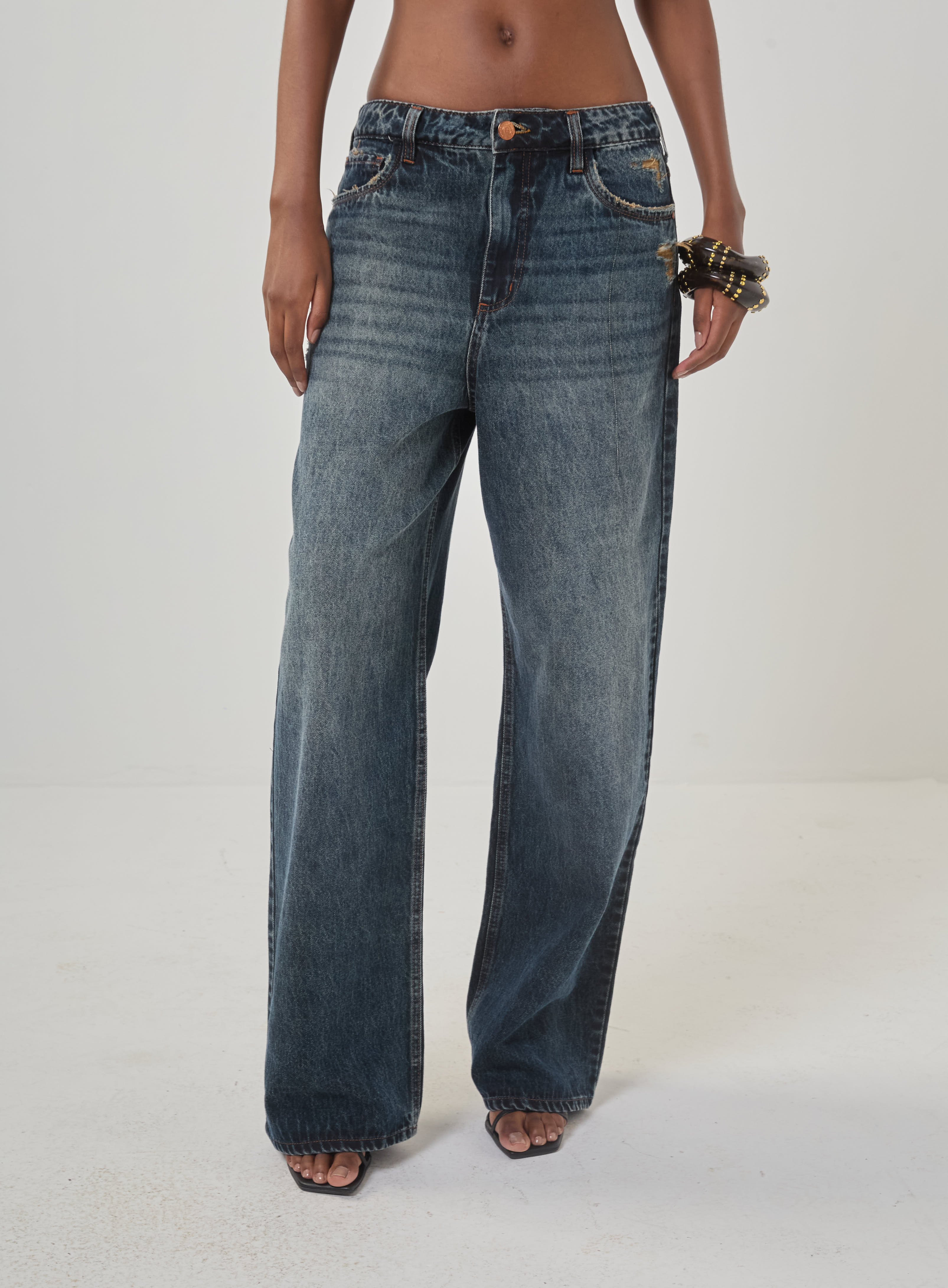 CALÇA JEANS BRUNA LOW 42 INDIGO