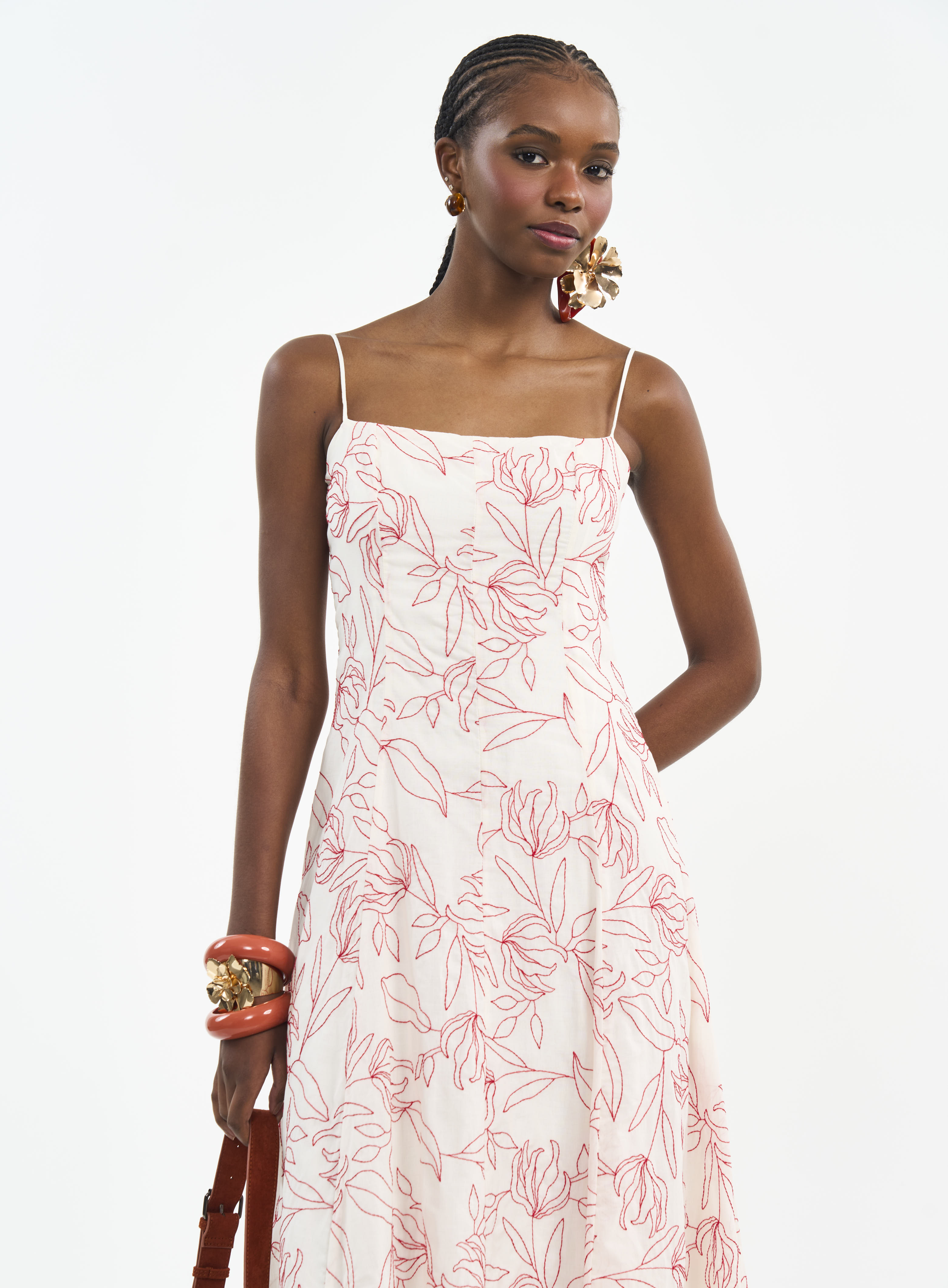VESTIDO BORDADO P OFF/VERMELHO