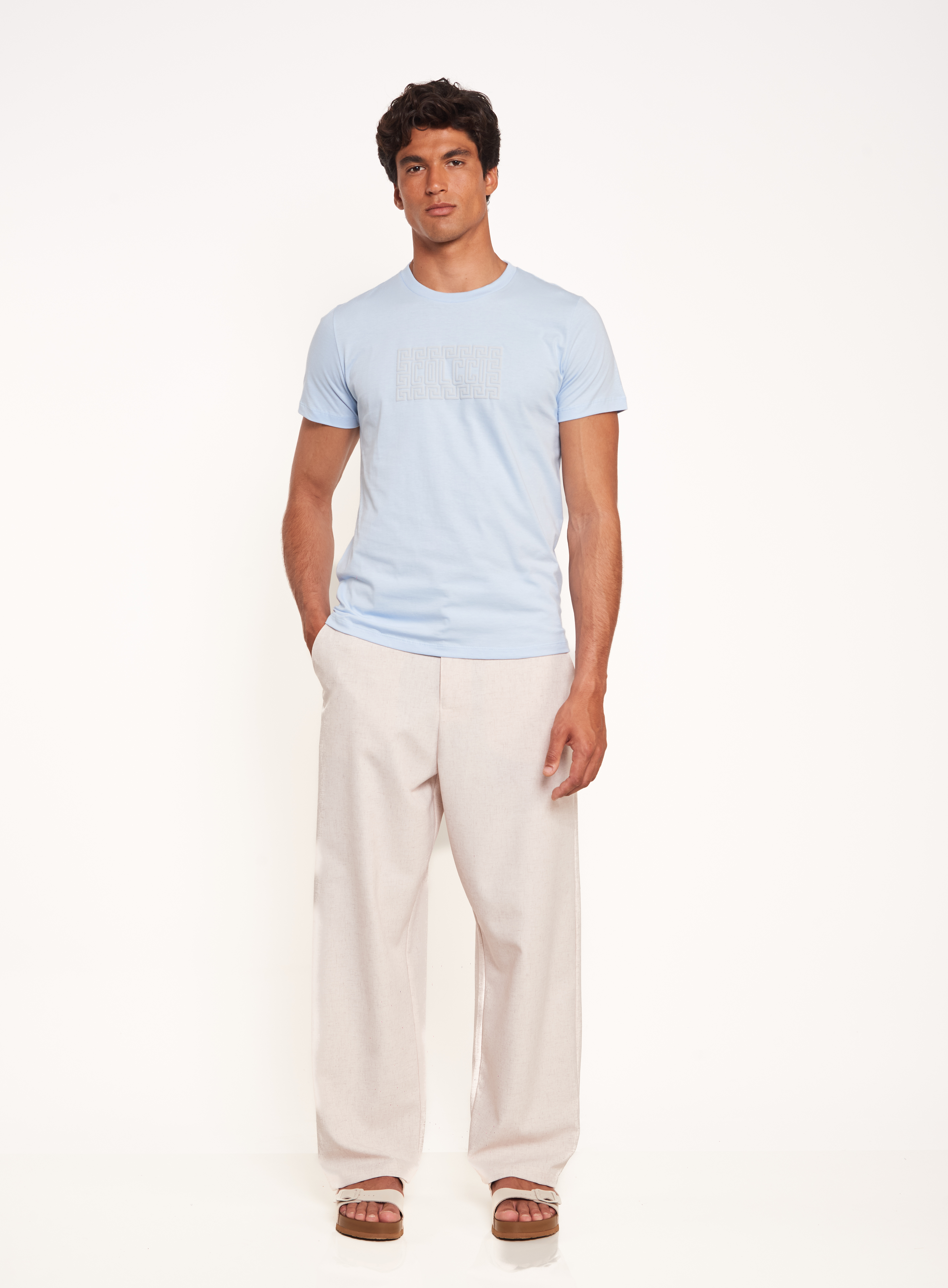 CALÇA COLCCI G BEGE/MARROM