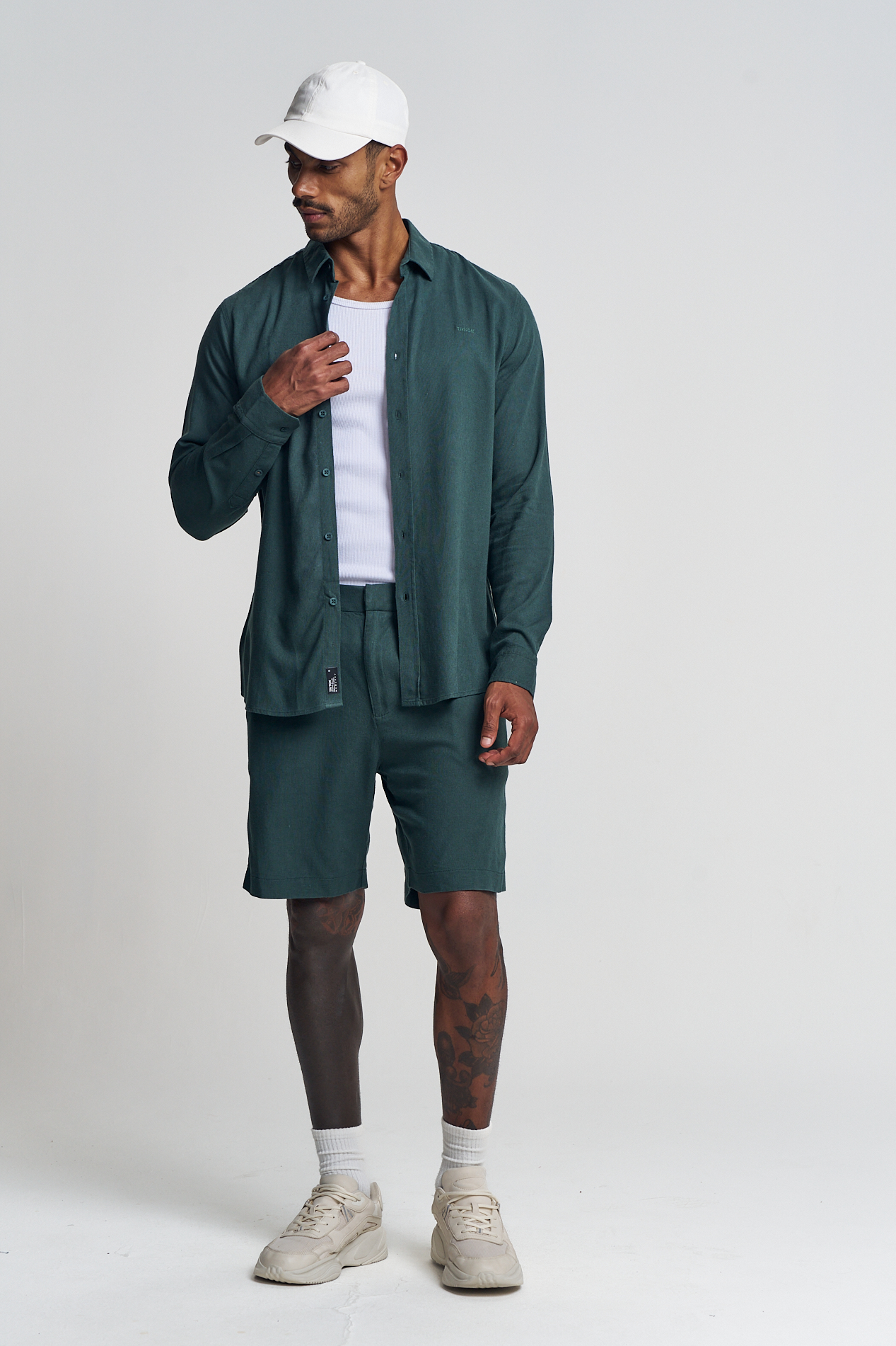 CAMISA LINHO CASUAL M VERDE ALBERO