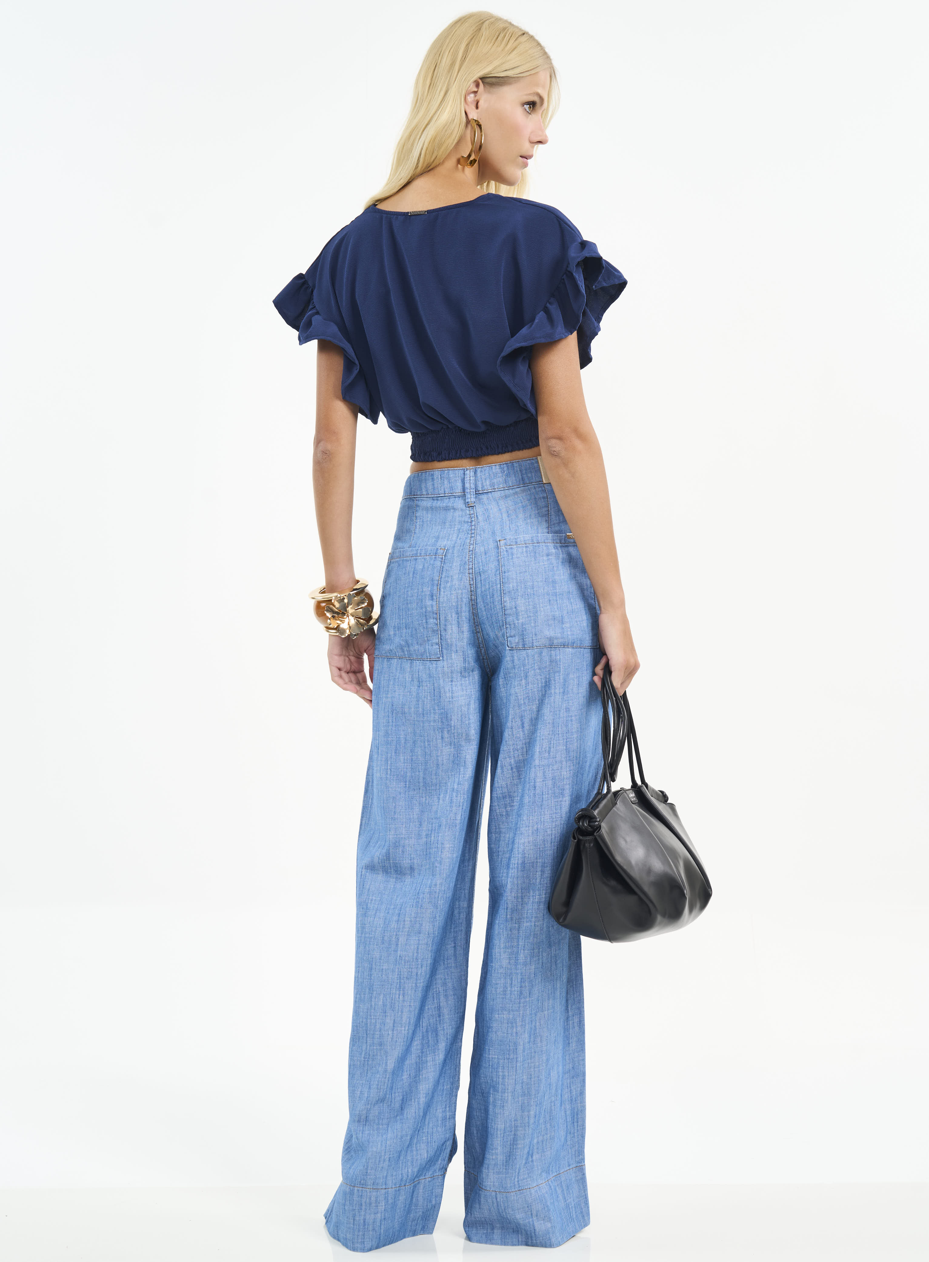 CALÇA JEANS JOANA WIDE 38 INDIGO