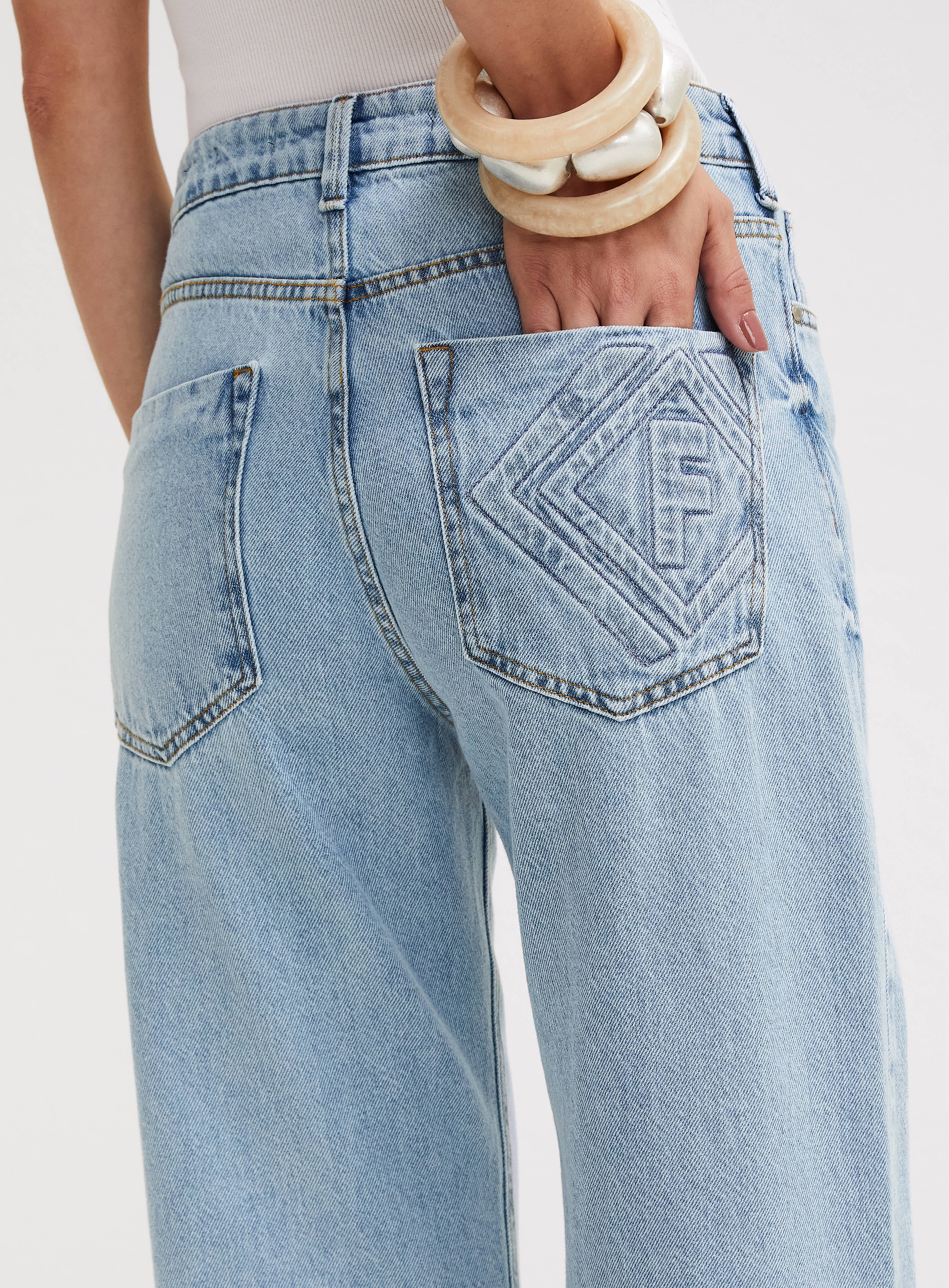 CALÇA JEANS RAQUEL WIDE LEG 42 INDIGO