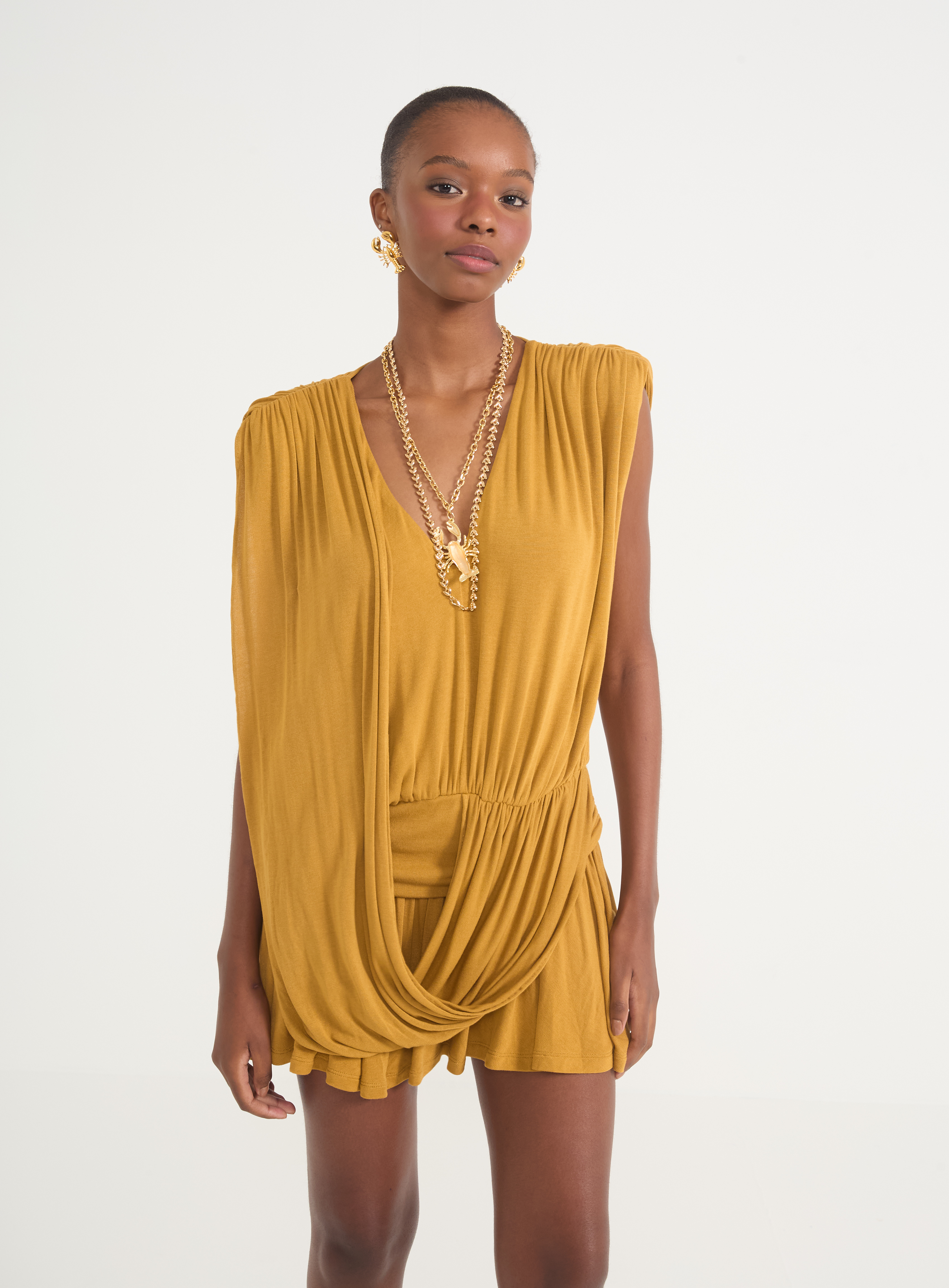 VESTIDO COLCCI M AMARELO OLD GOLD