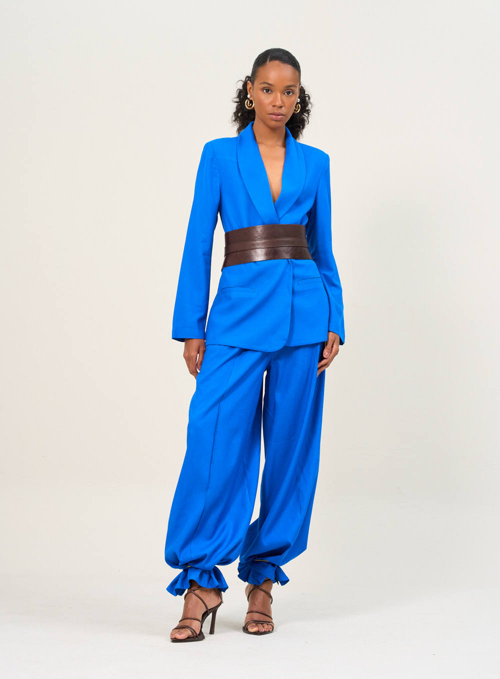 CONJUNTO BLAZER/CALÇA M MARROM PORTOBEL