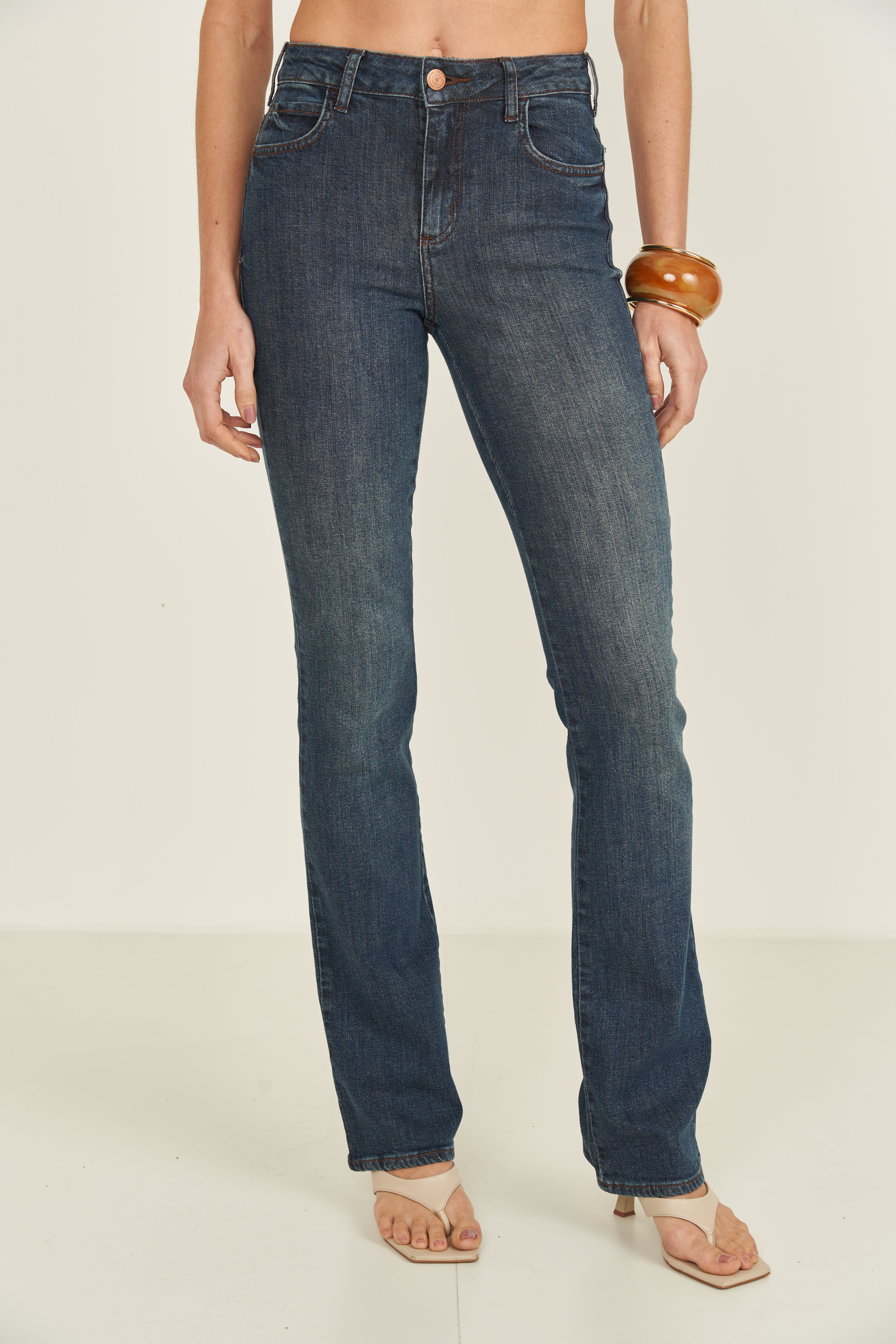 CALÇA JEANS BIA RETA 46 INDIGO