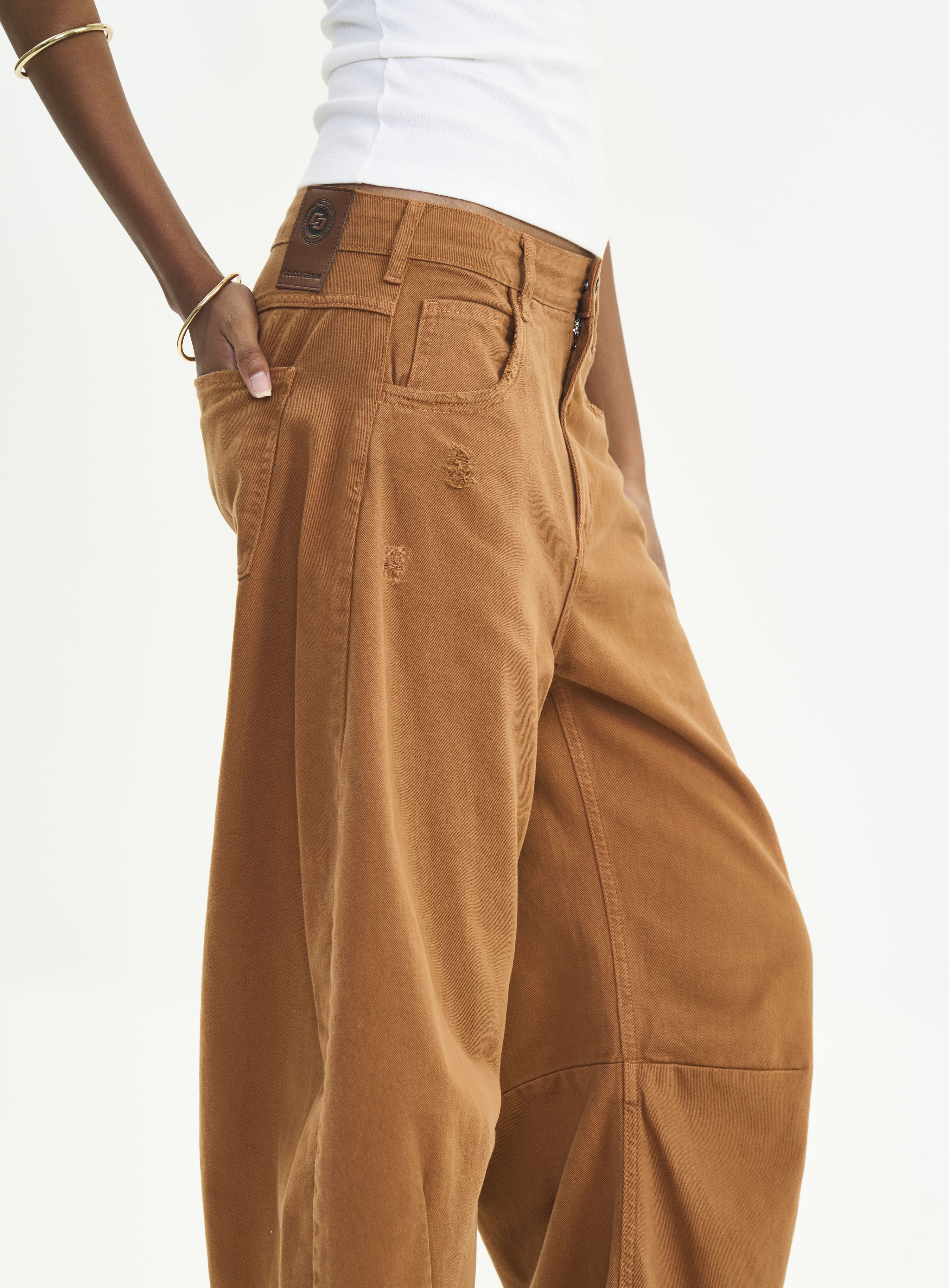 CALÇA SARJA BARRIL 34 MARROM DROME