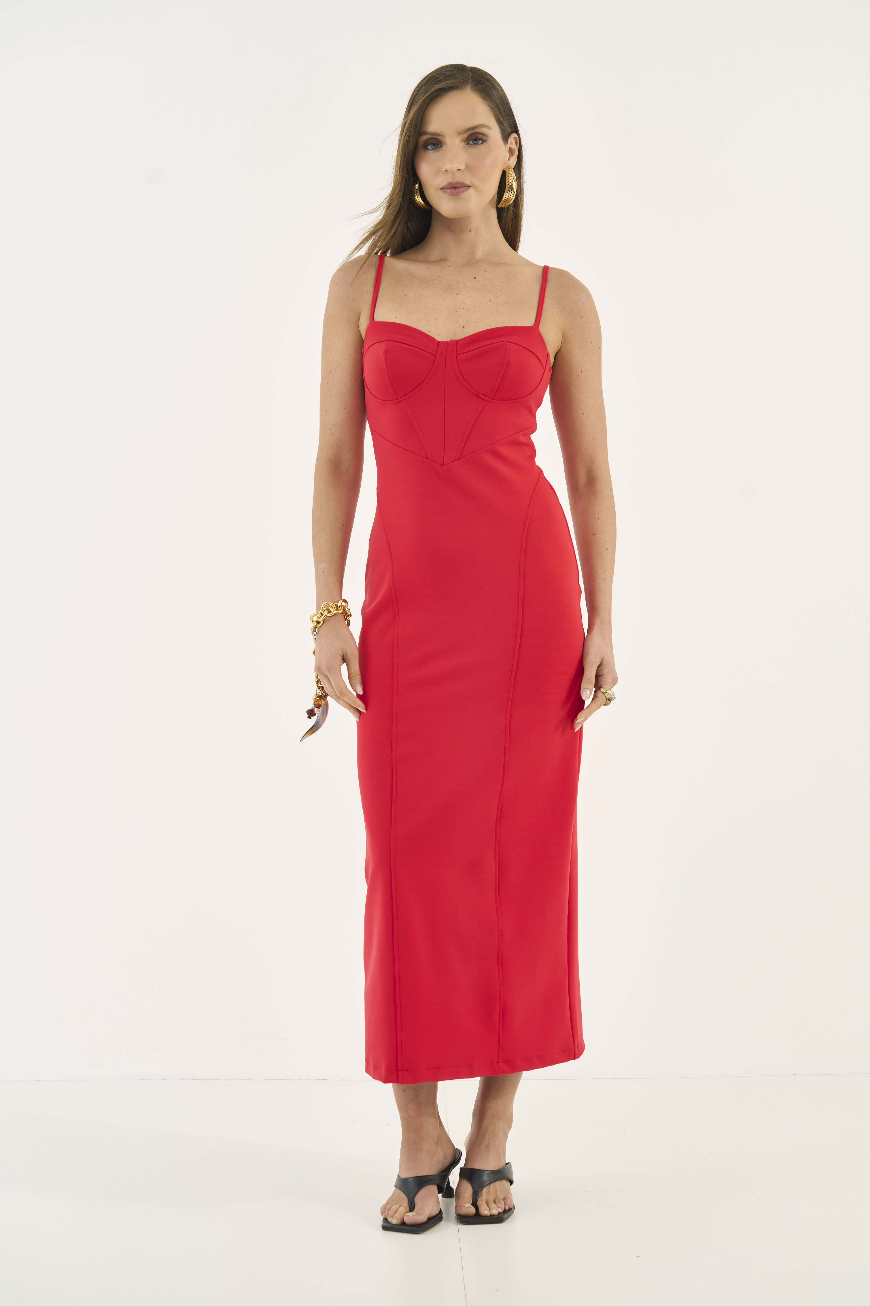 VESTIDO COLCCI G VERMELHO SPARKLY