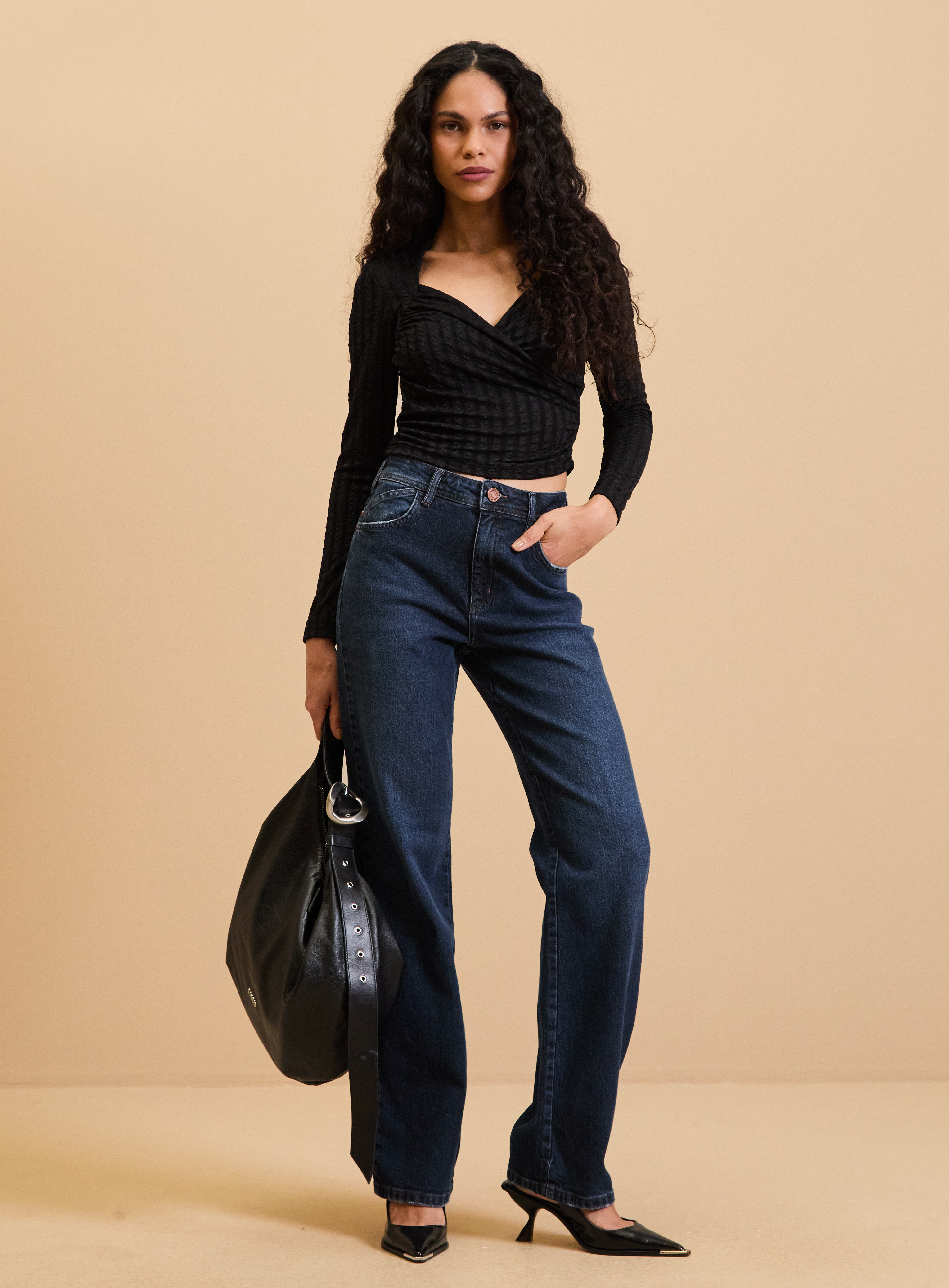 CALÇA JEANS RAQUEL WIDE LEG STRETCH