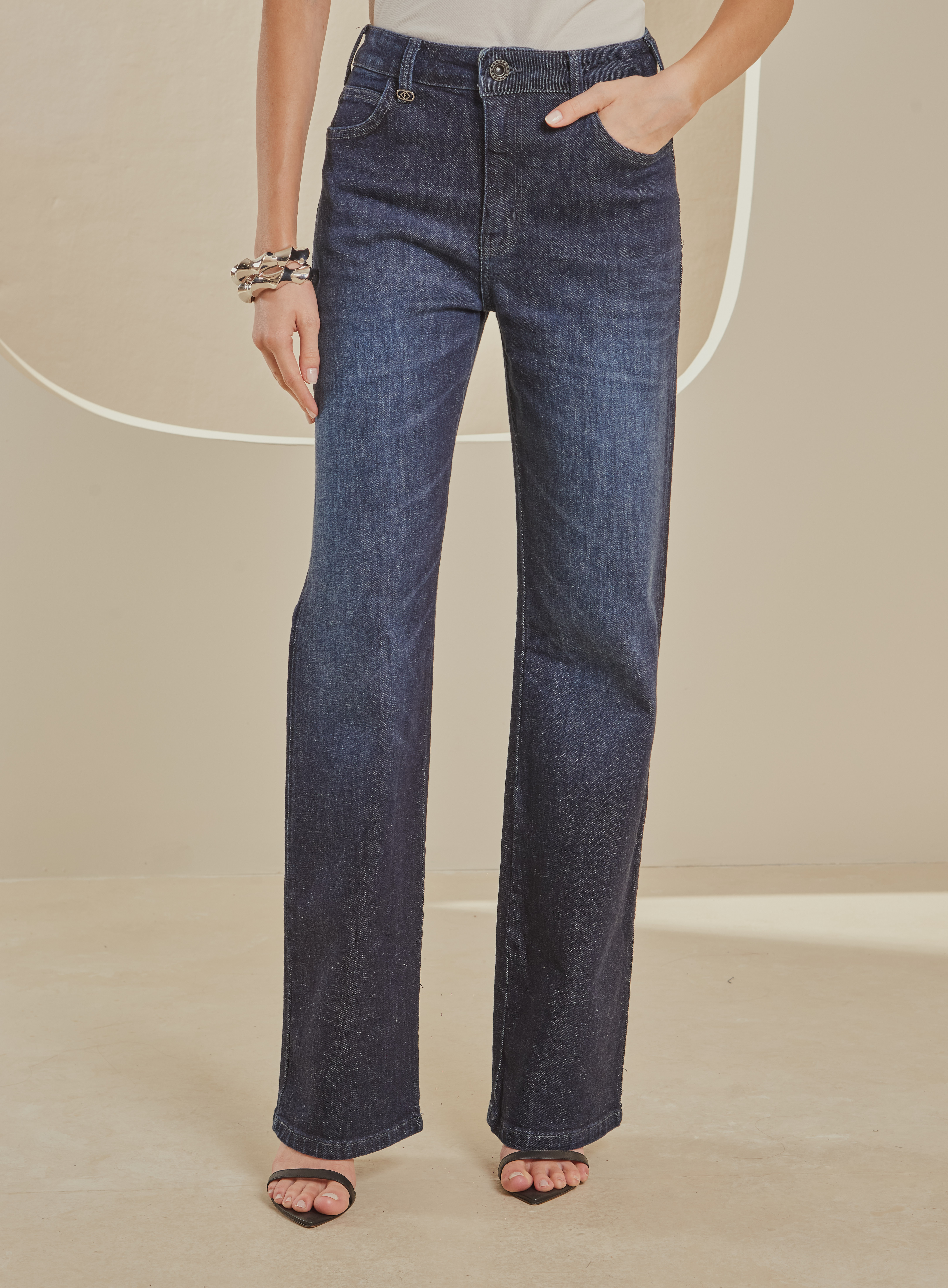 CALÇA JEANS RAQUEL WIDE LEG STRETCH 36 INDIGO
