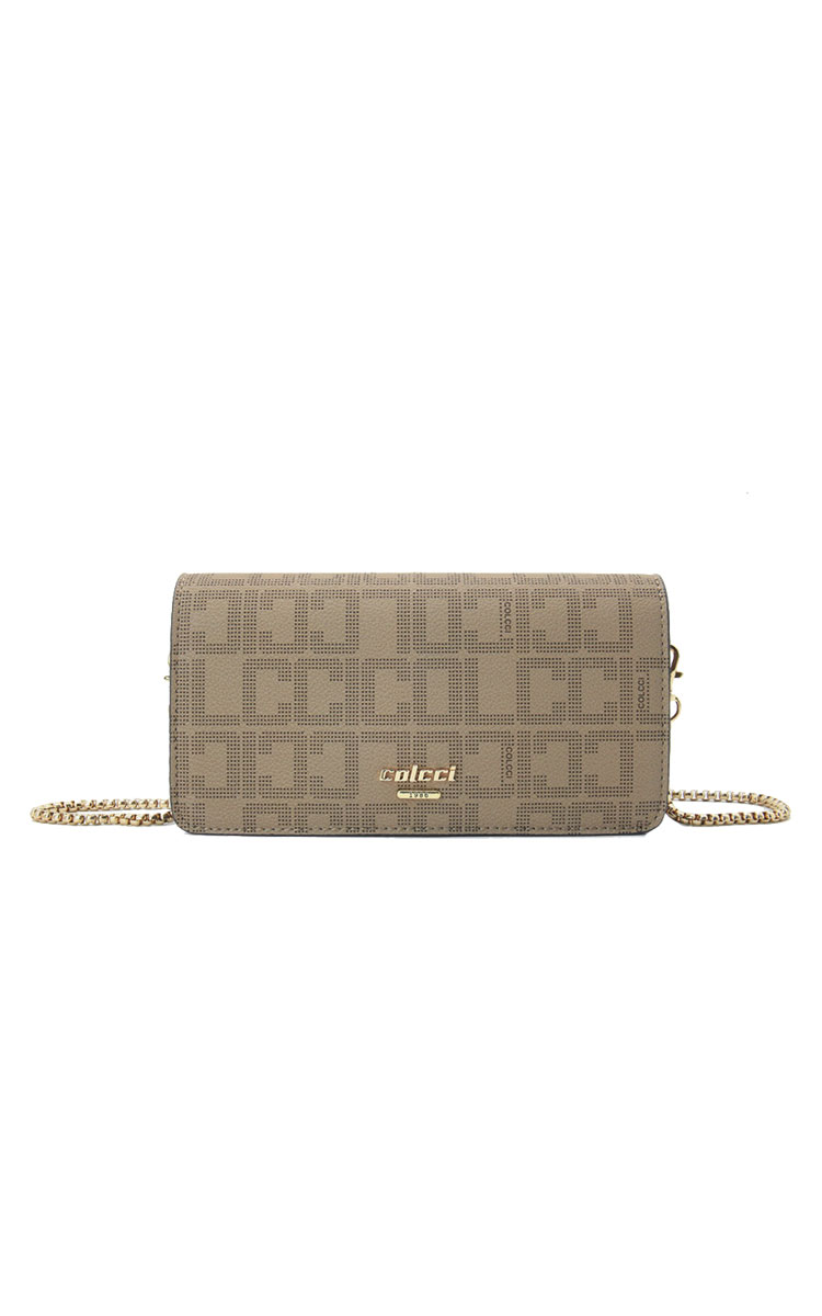 CARTEIRA COLCCI FEM CROSSBODY MONOGRA U CARAMELO