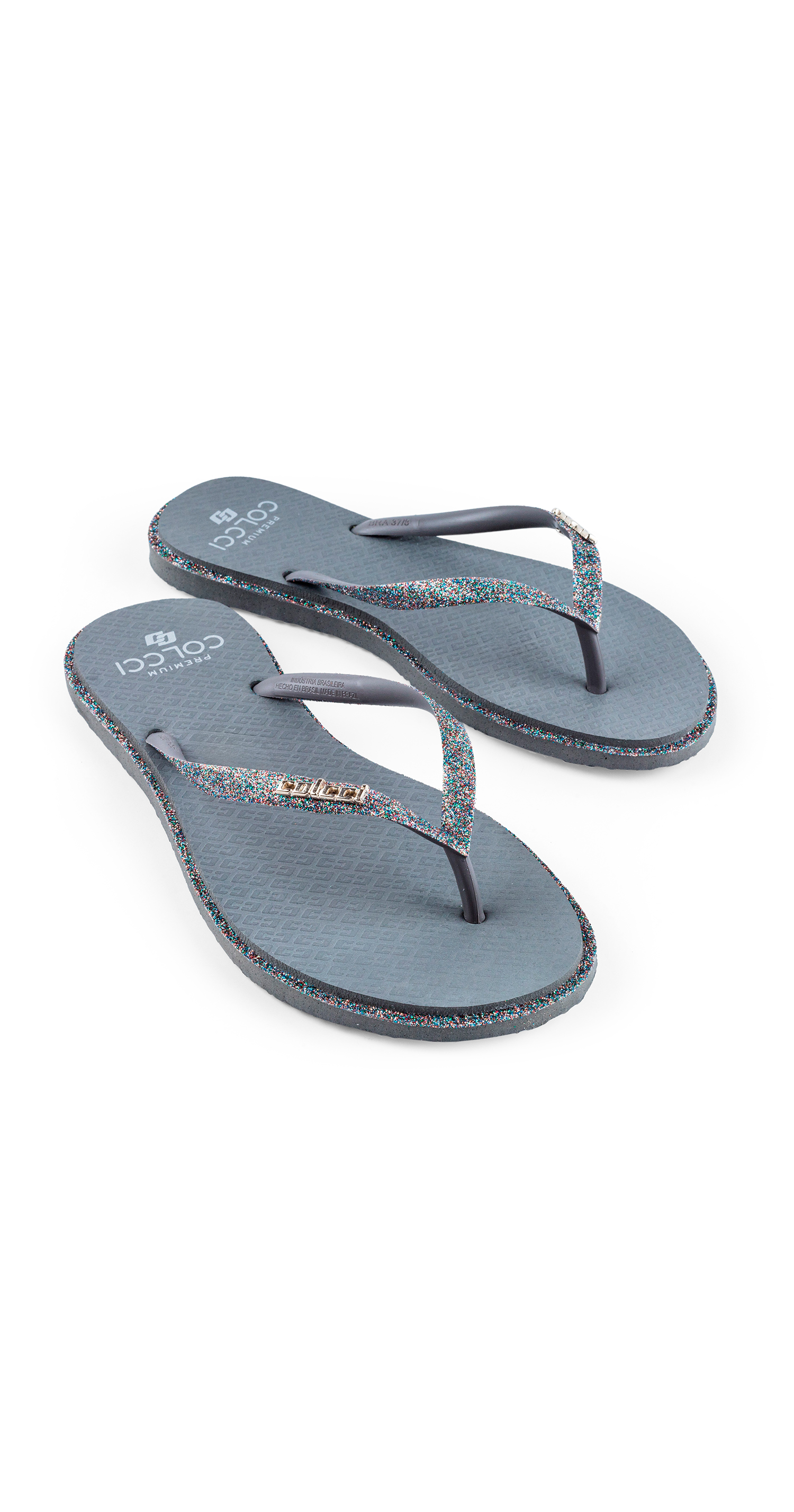 CHINELO COLCCI GLITTER SLIM - PILOTO 35-36 HOLOGRA