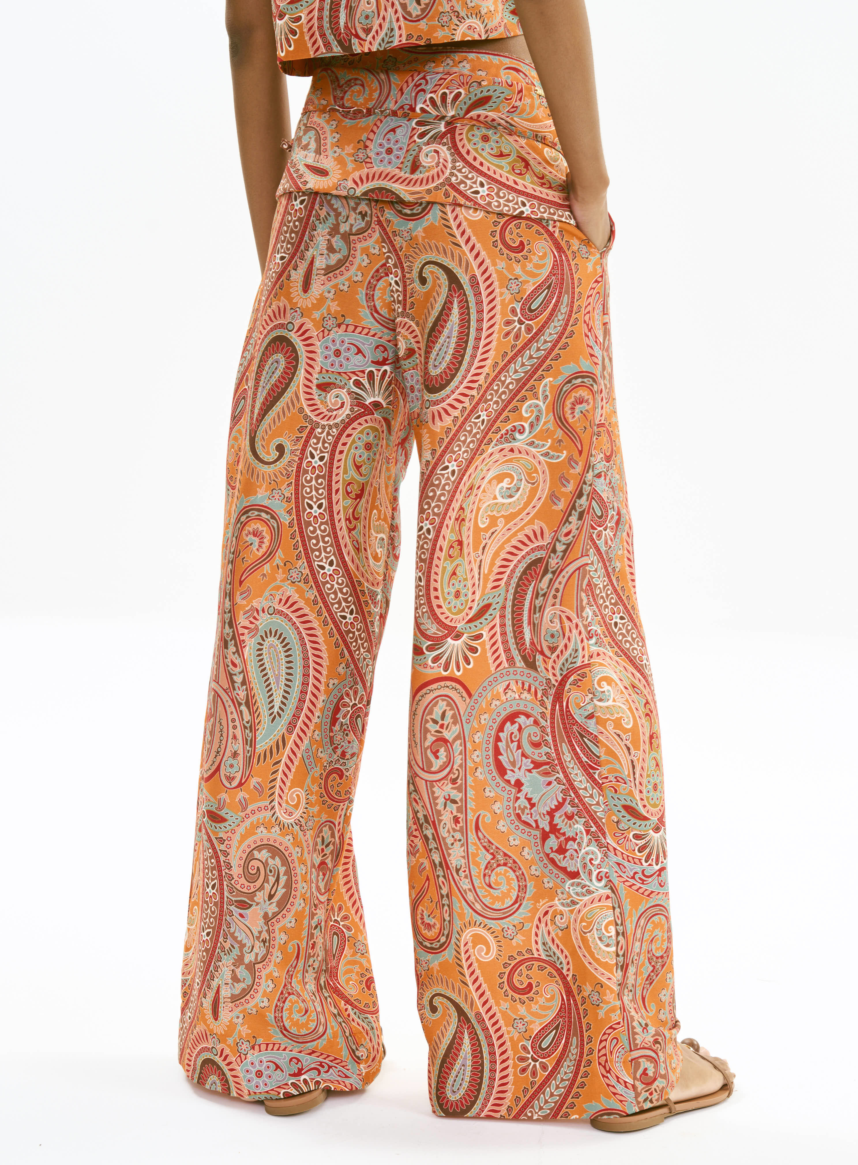 CALÇA LINHO ESTAMPADA M CASHMERE CHROM.