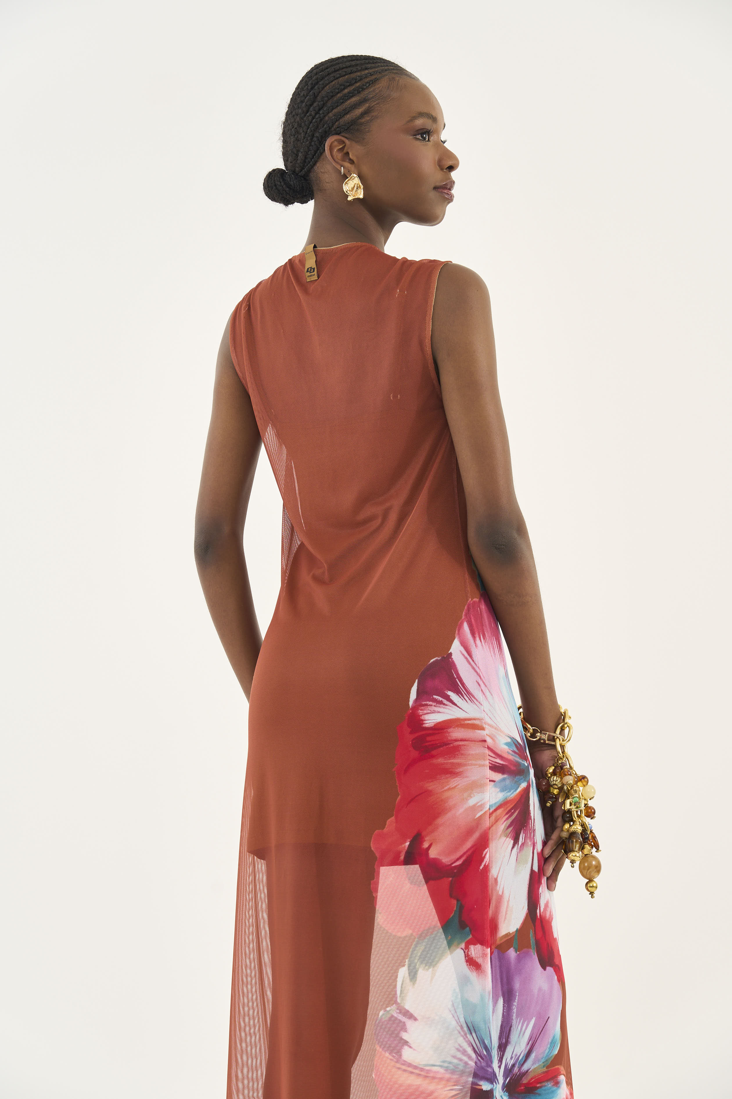 VESTIDO TULE M MARROM DROME