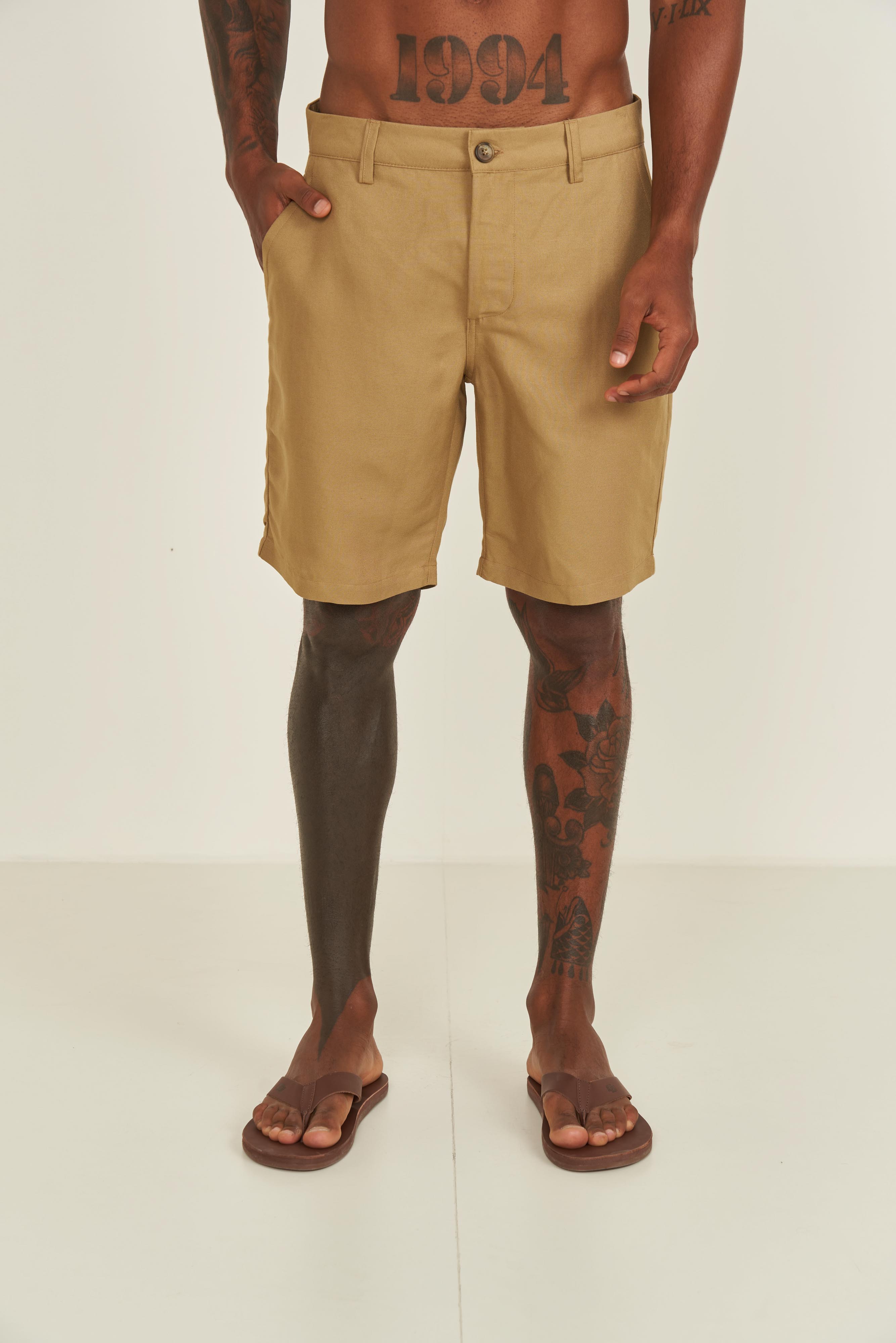 BERMUDA LINHO G BEGE TIGER