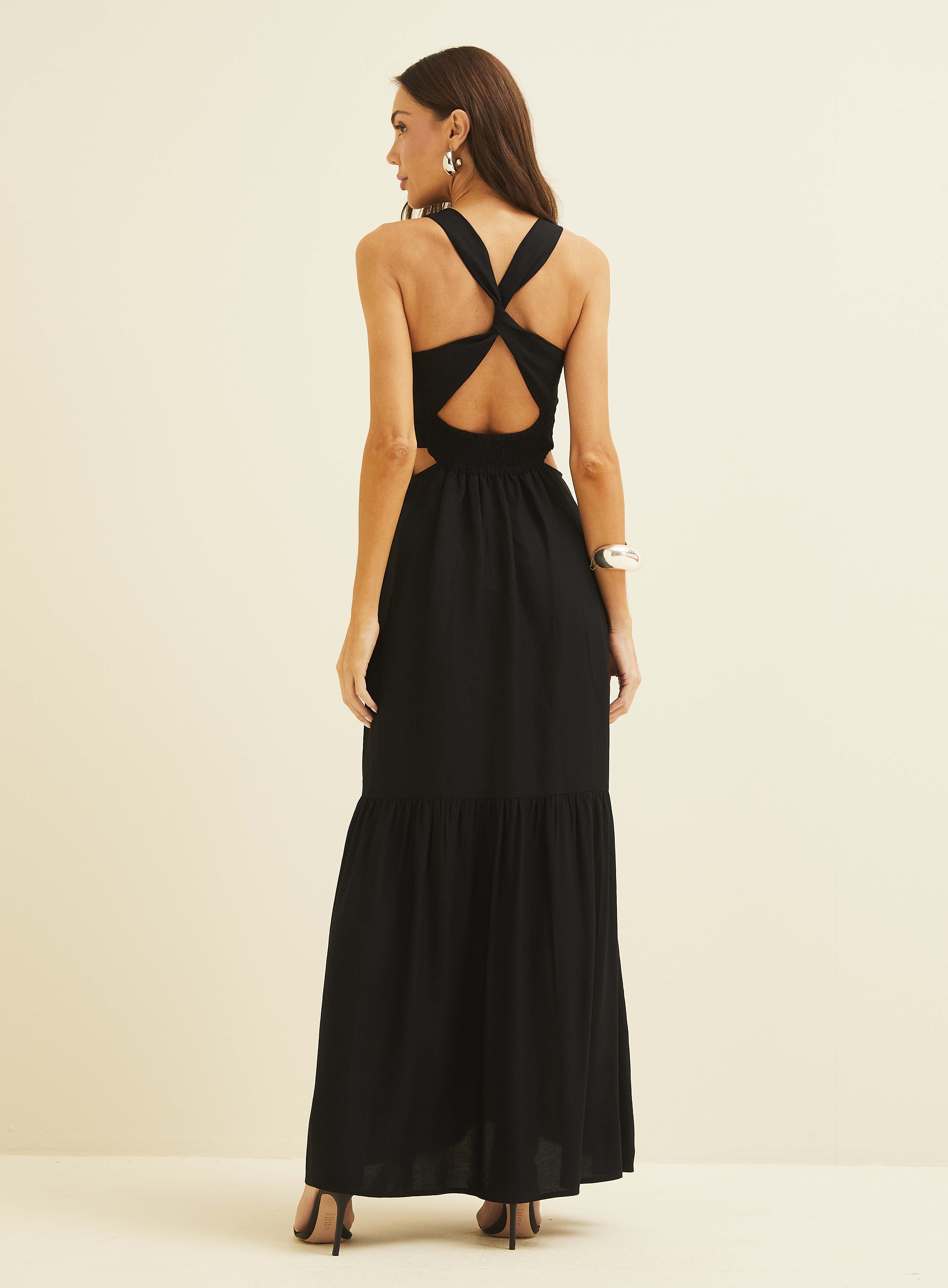VESTIDO LINHO P PRETO
