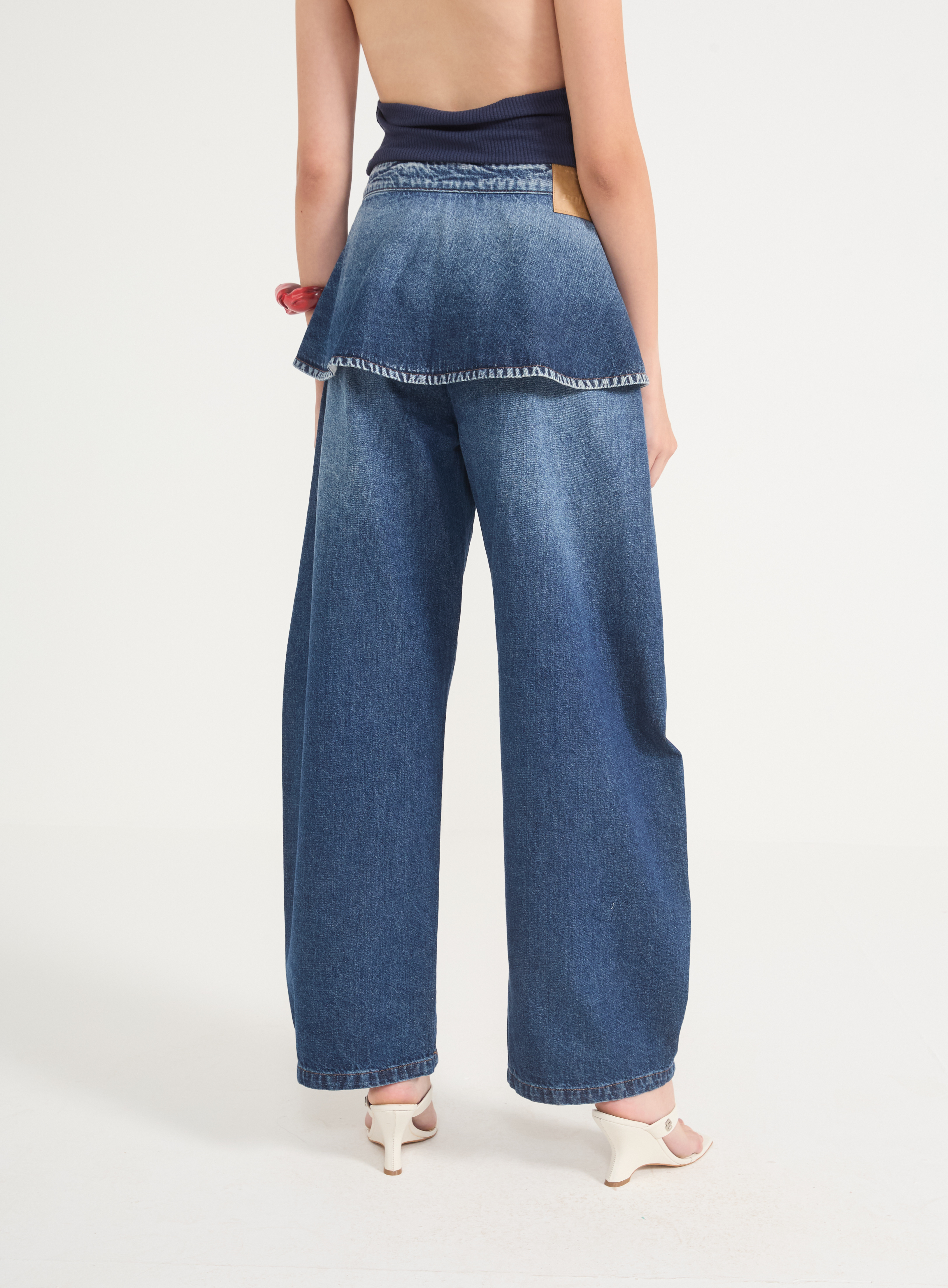 CALÇA JEANS COM SOBREPOSIÇÃO 38 INDIGO