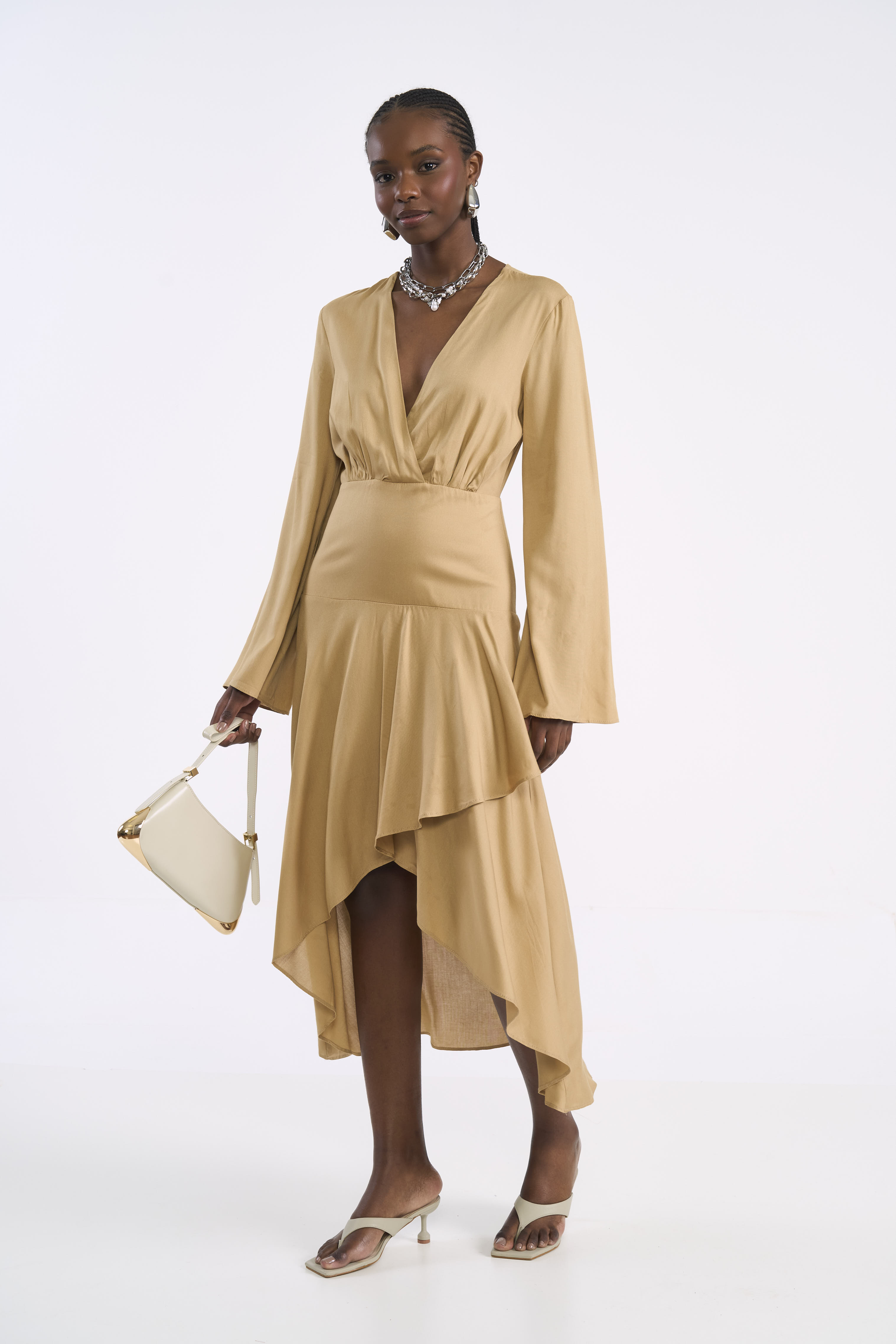 VESTIDO COLCCI M BEGE SOYBEAN