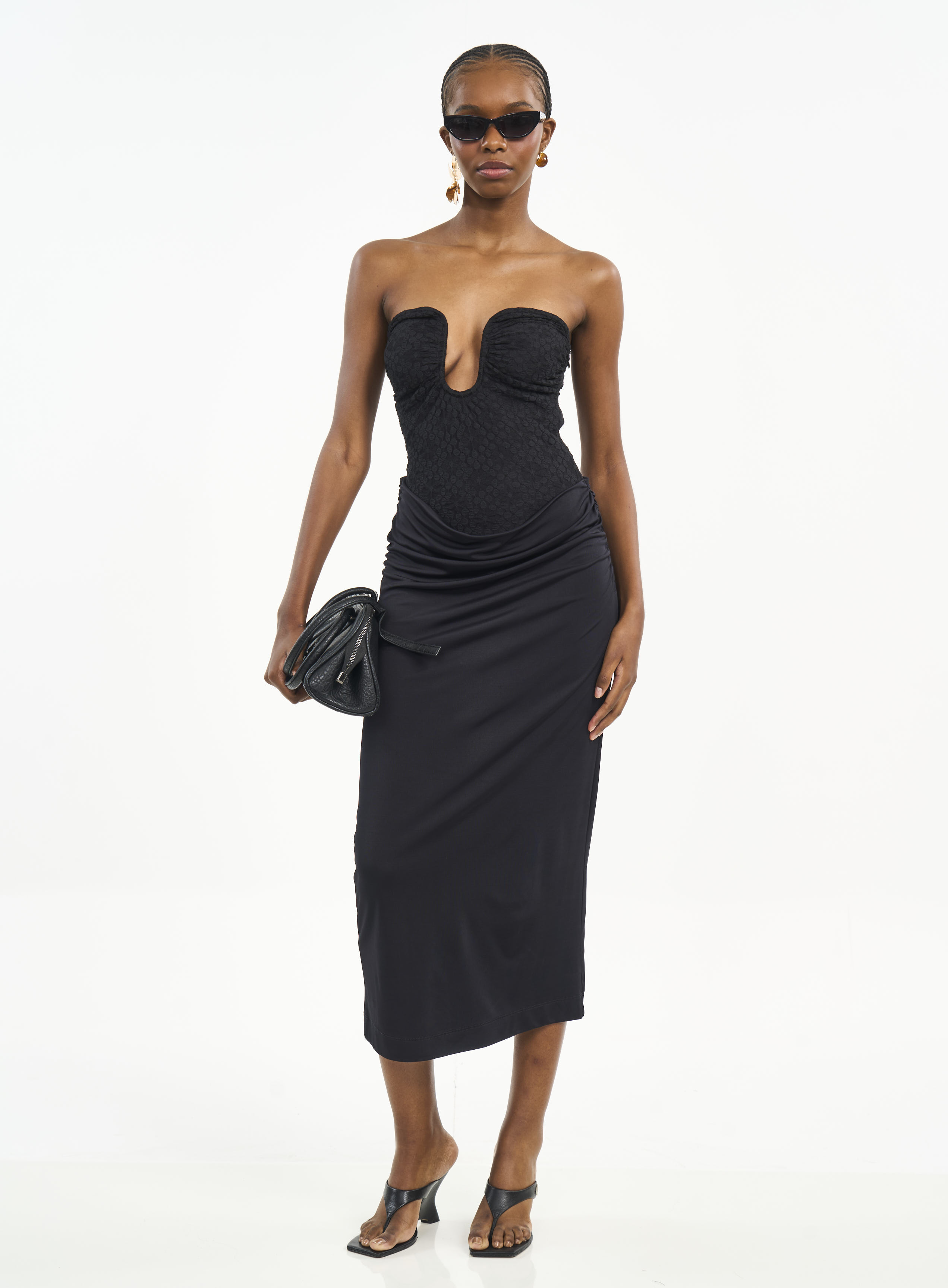 VESTIDO DETALHE RENDA G PRETO