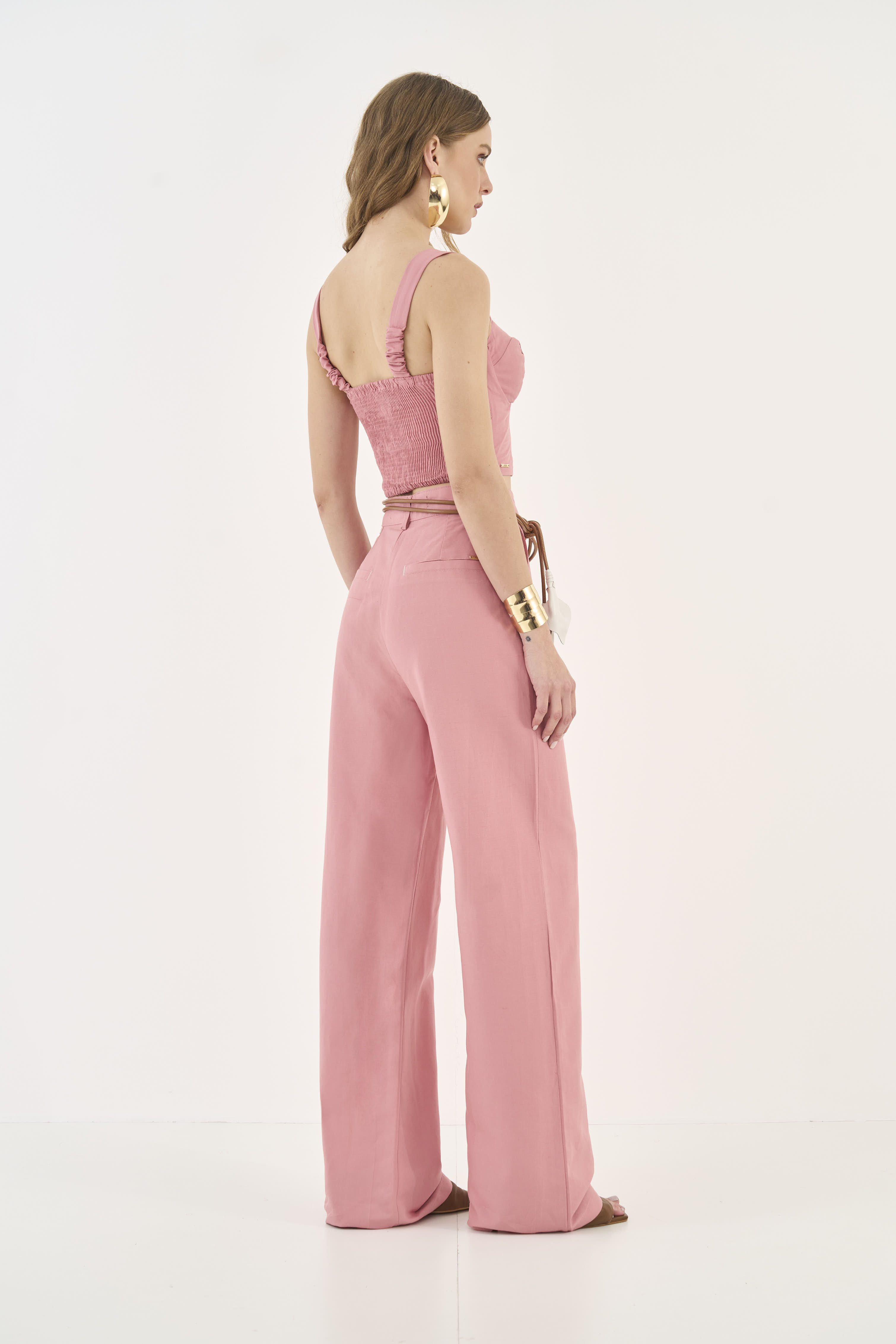 BLUSA LINHO PP ROSA TEVA
