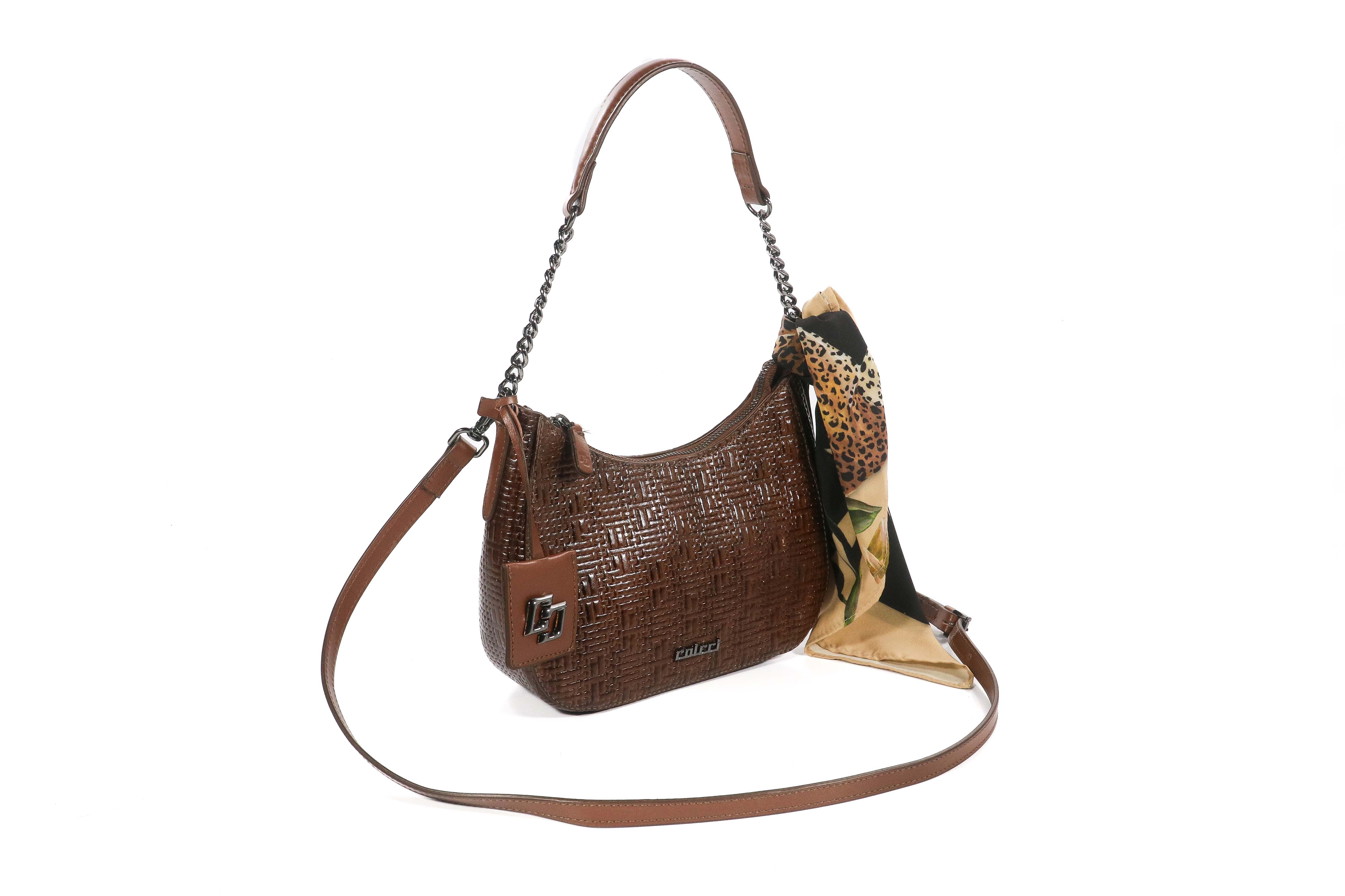 BOLSA COLCCI SHOULDER LIA LENÇO COURO U PRETO