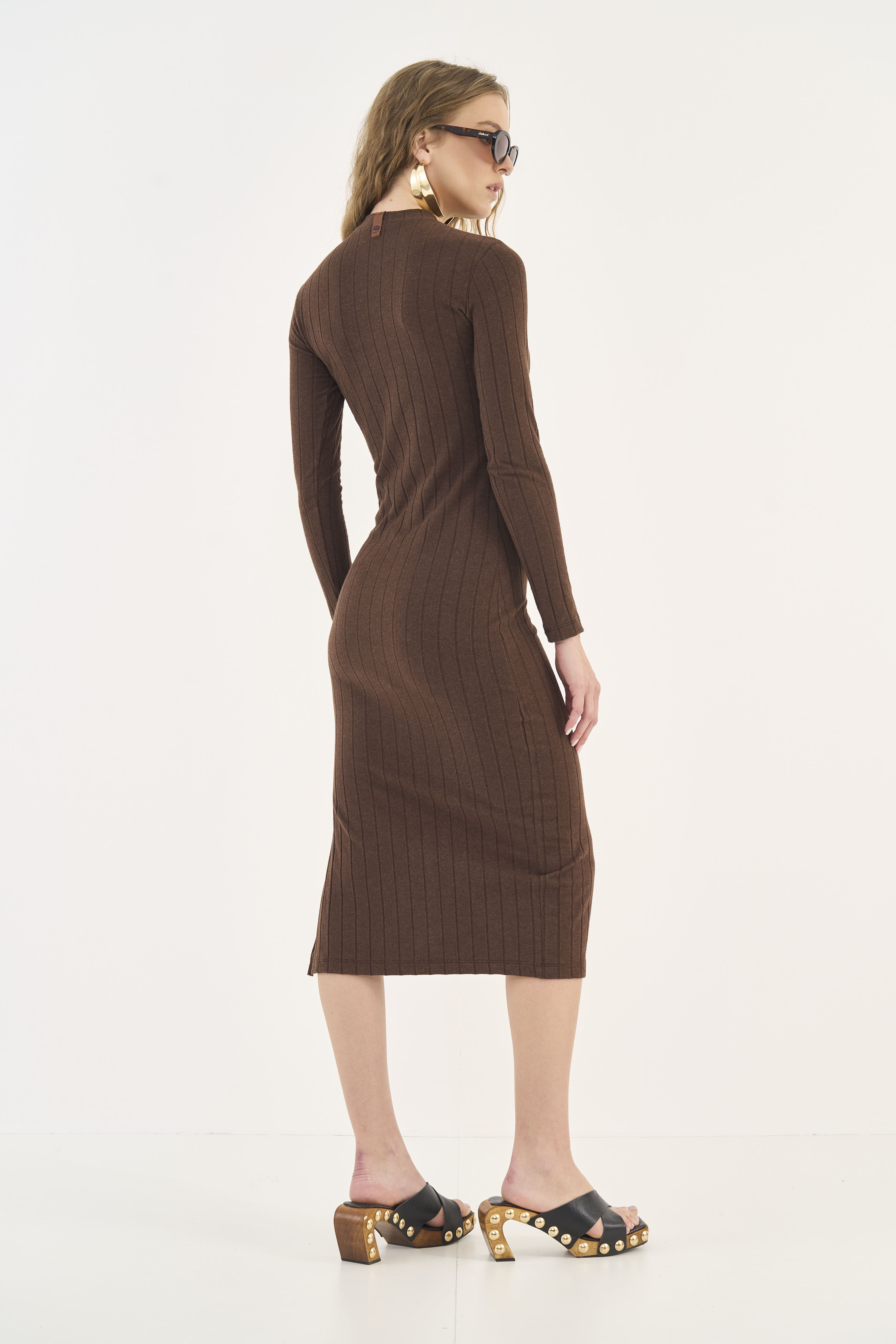 VESTIDO COLCCI GG MARROM NOBUCK