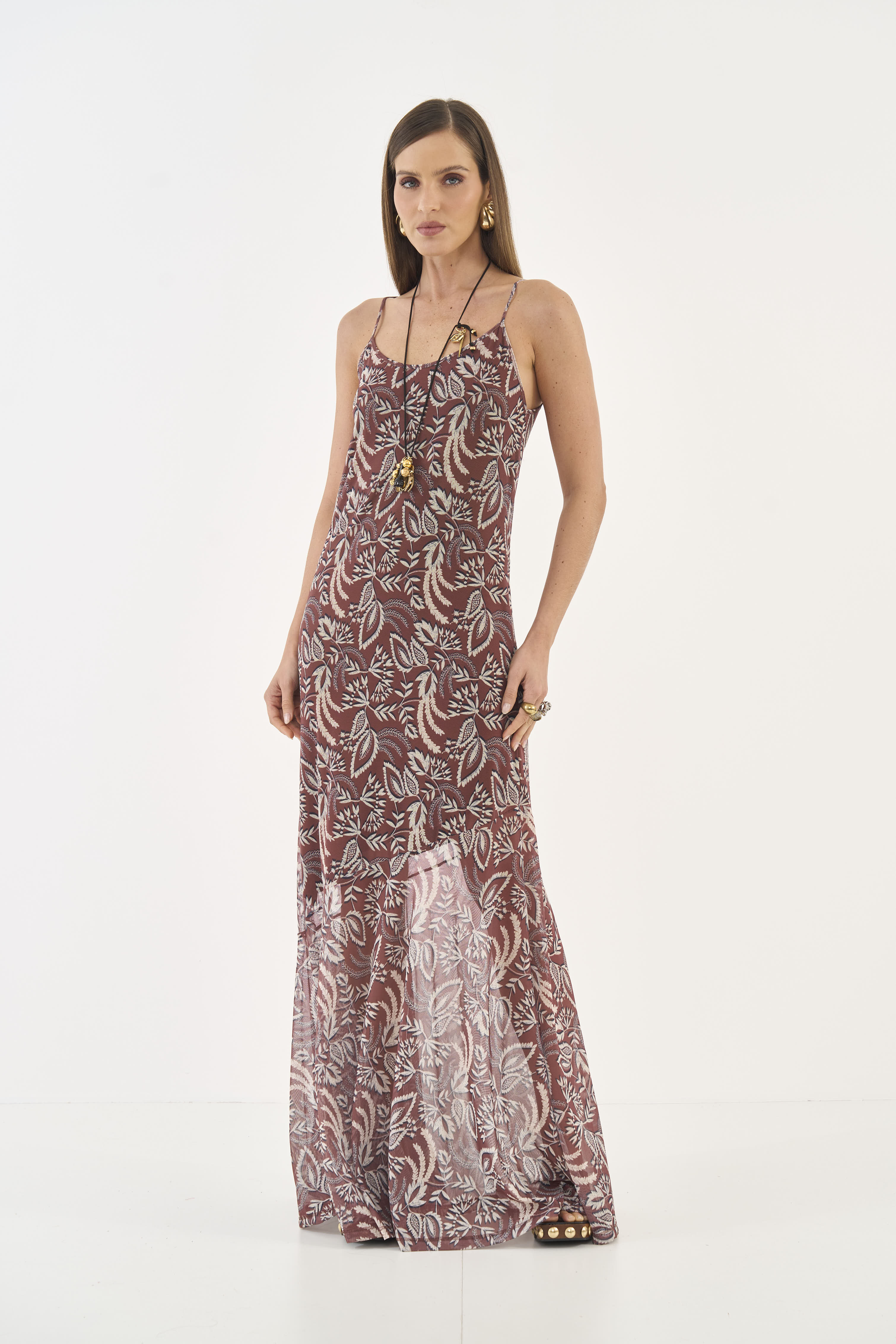 VESTIDO ESTAMPADO PP TRAMA NATURAL