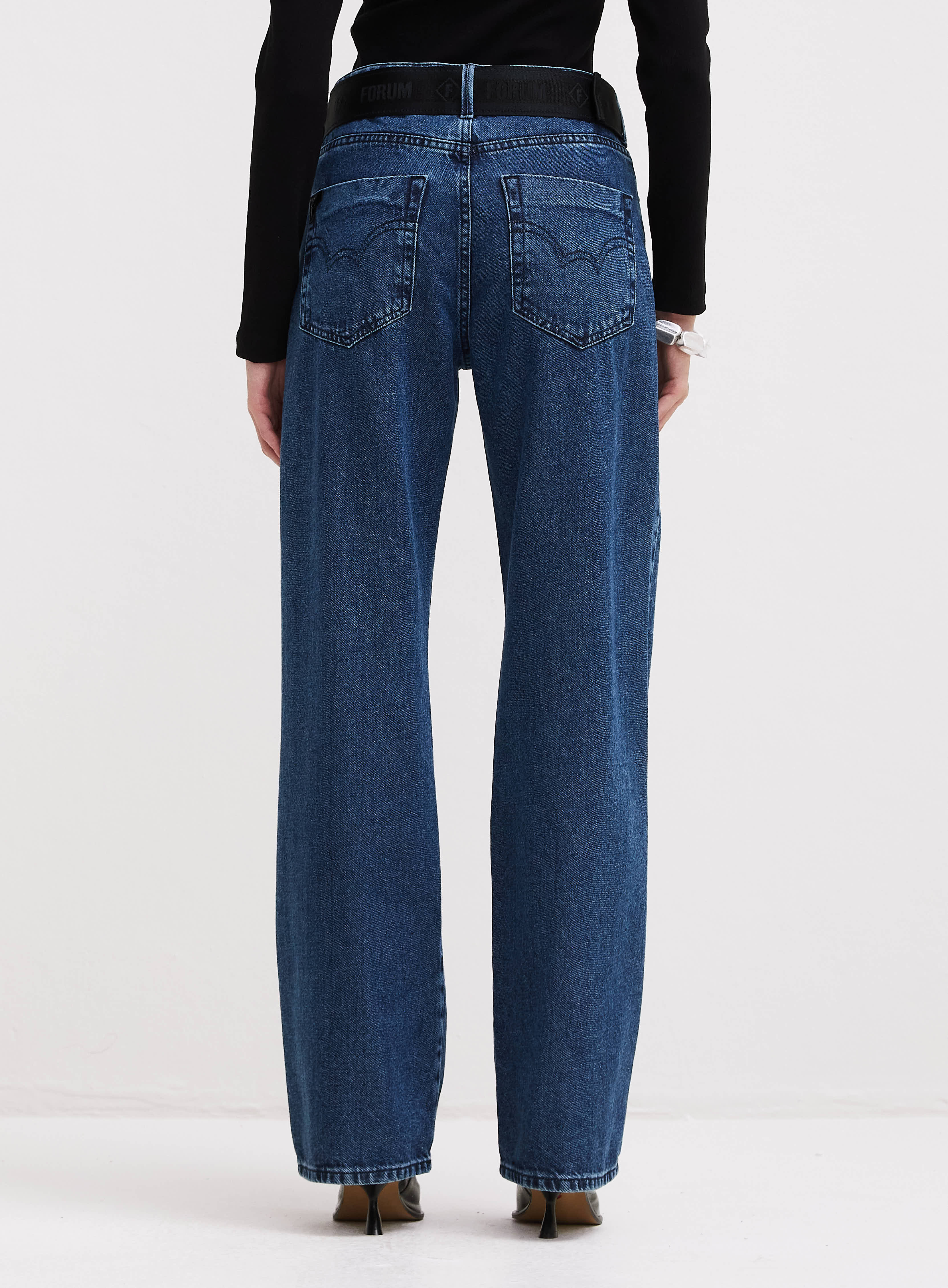 CALÇA JEANS RAQUEL WIDE LEG COM CINTO 40 INDIGO