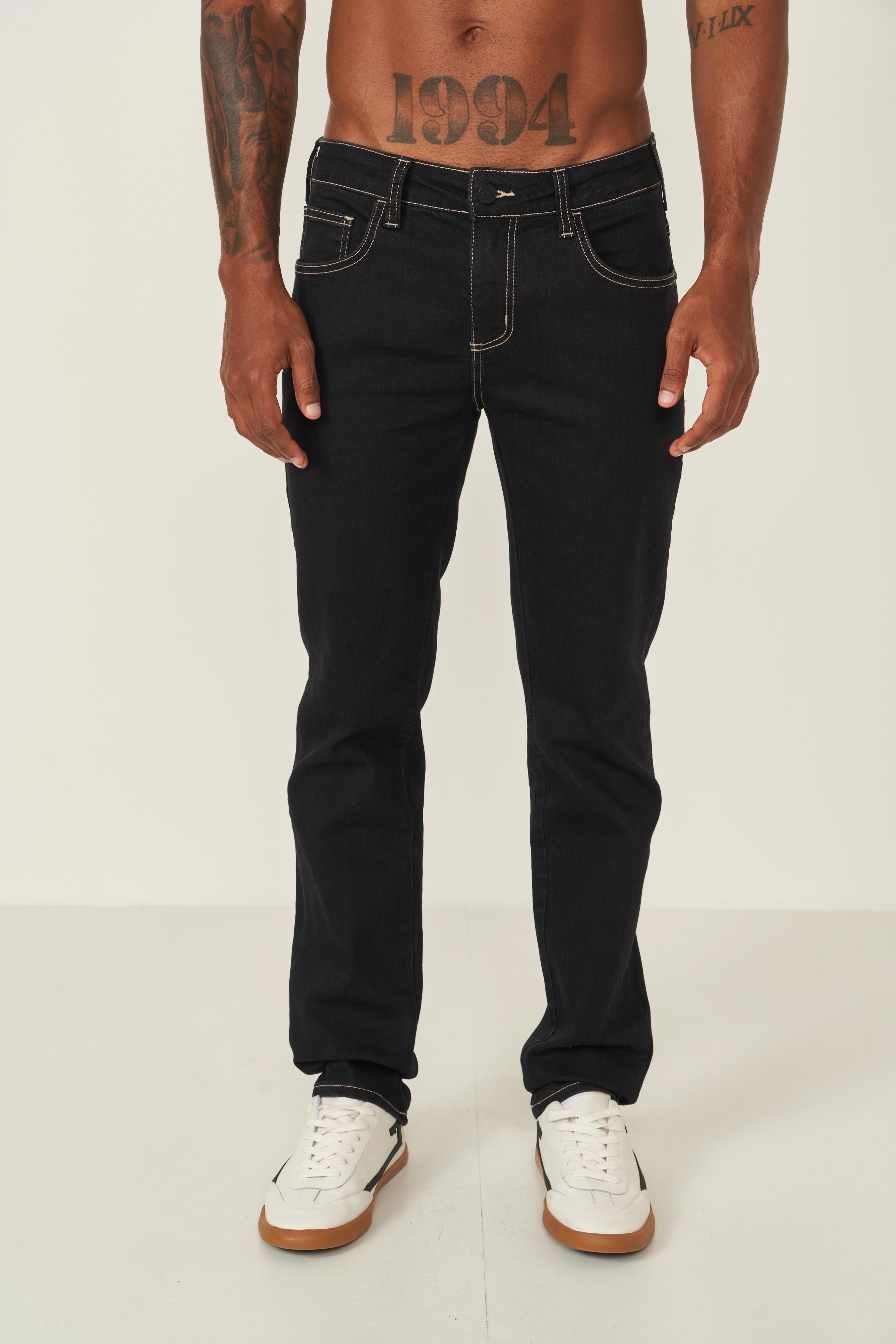 CALÇA JEANS ALEX 46 IND.PRETO