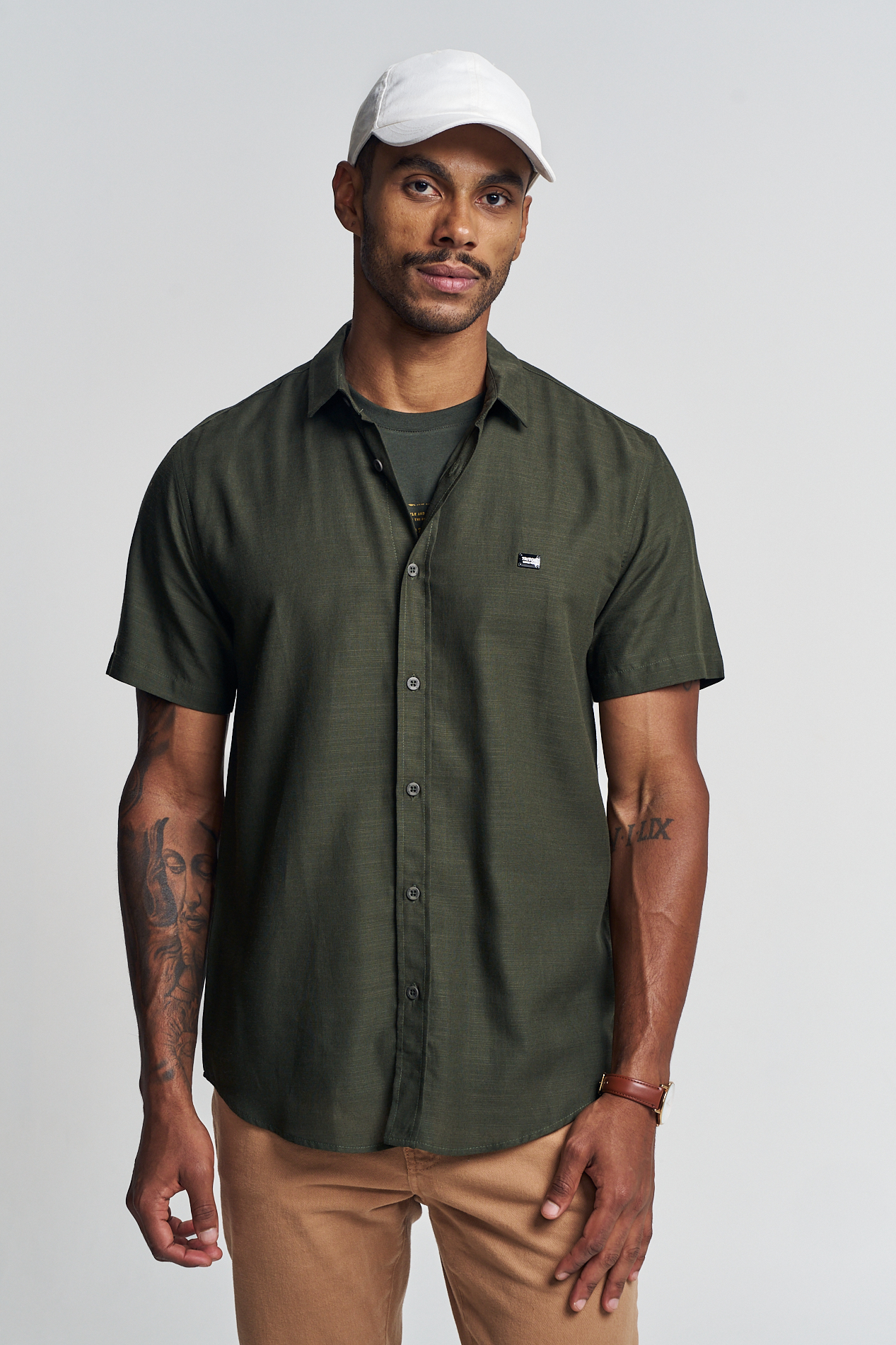 CAMISA LINHO RESORT G BEGE ITALIAN