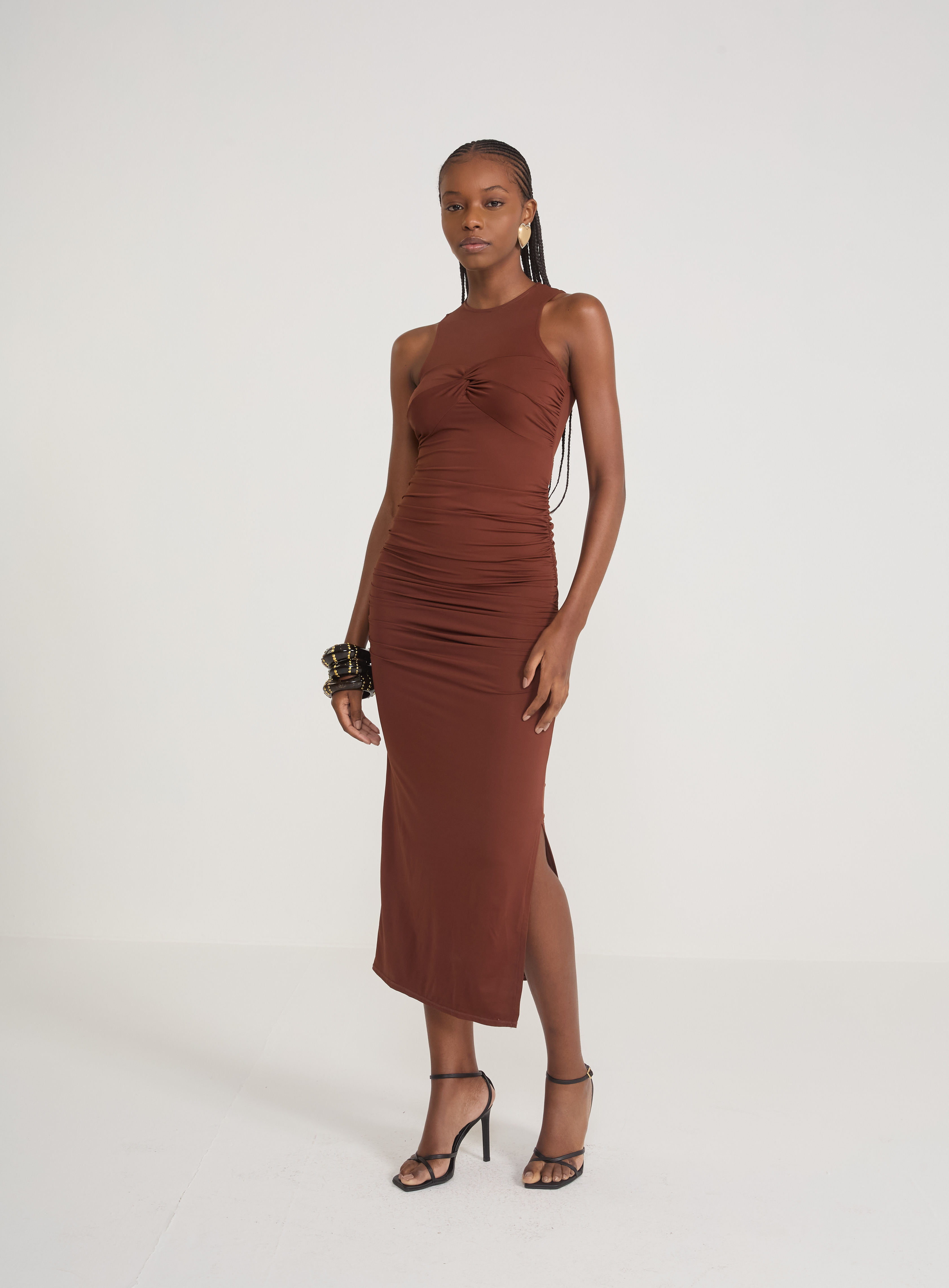 VESTIDO COLCCI M MARROM BEATEN B