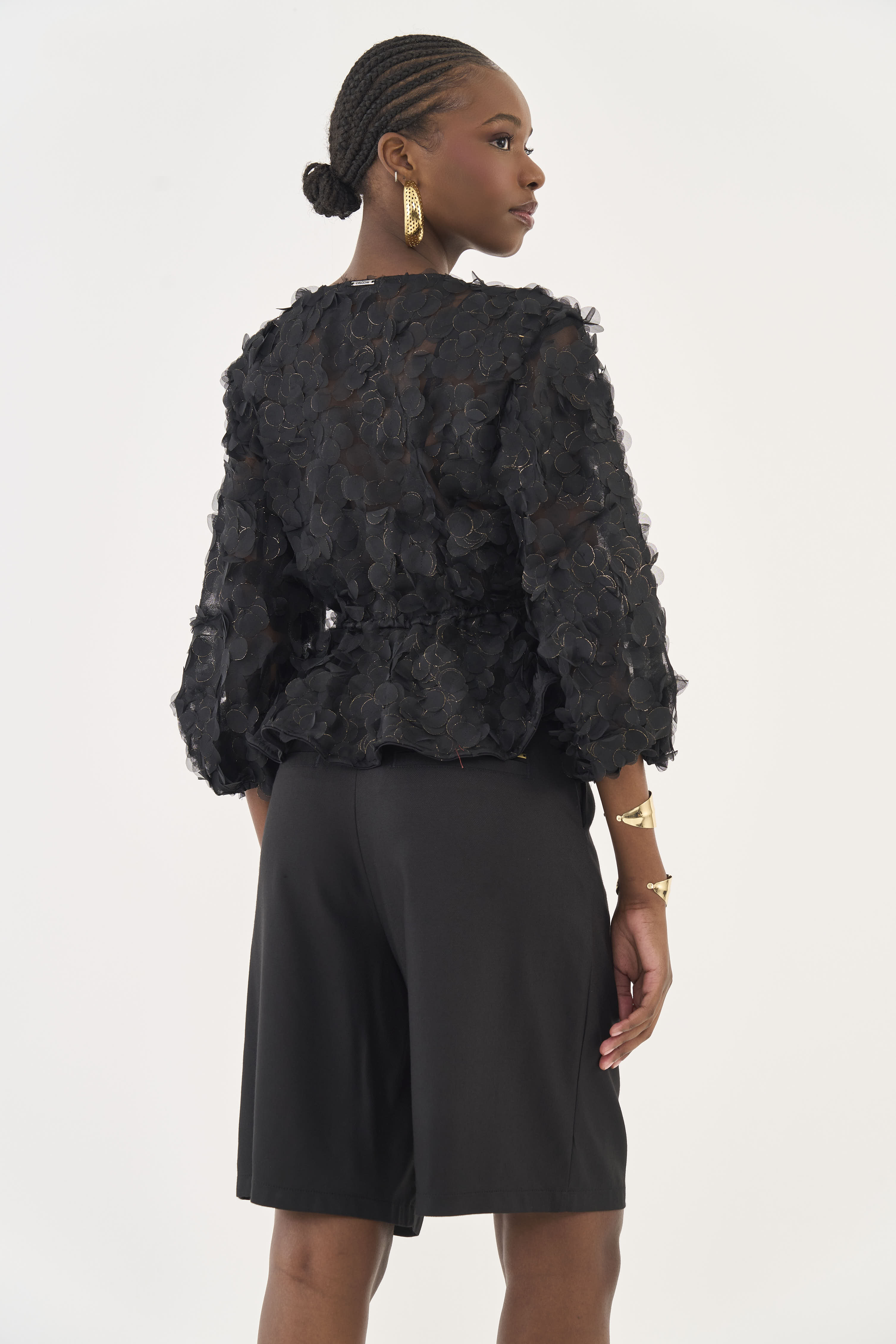 BLUSA TULE P PRETO/DOURADO