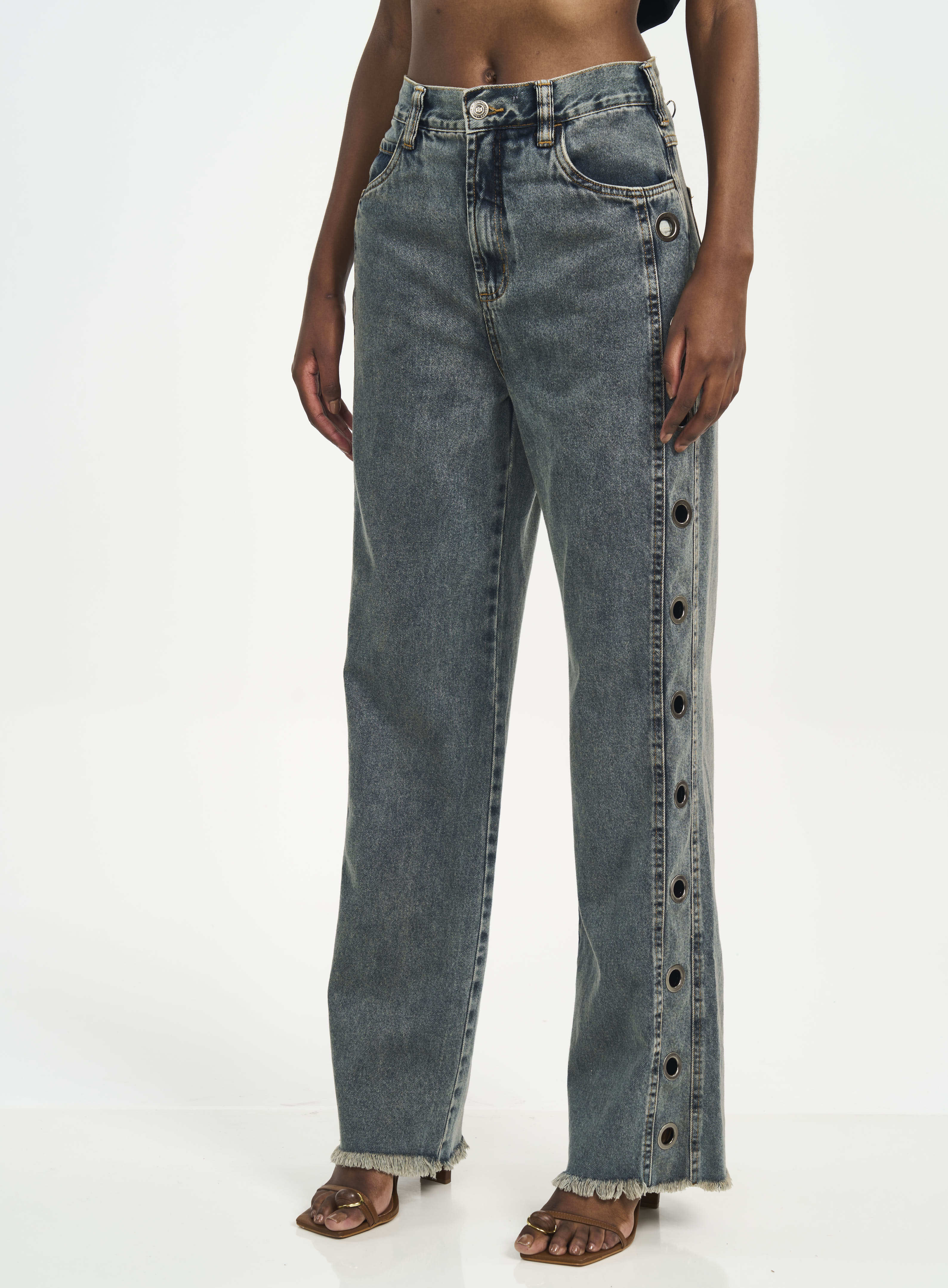 CALÇA JEANS LEONI LOW 38 INDIGO