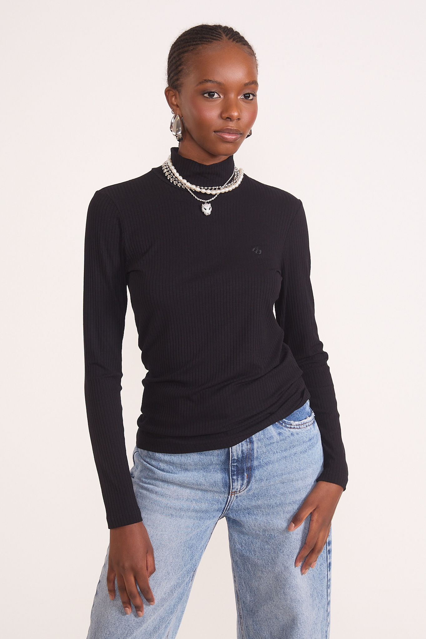 BLUSA CANELADA GG OFF SHELL