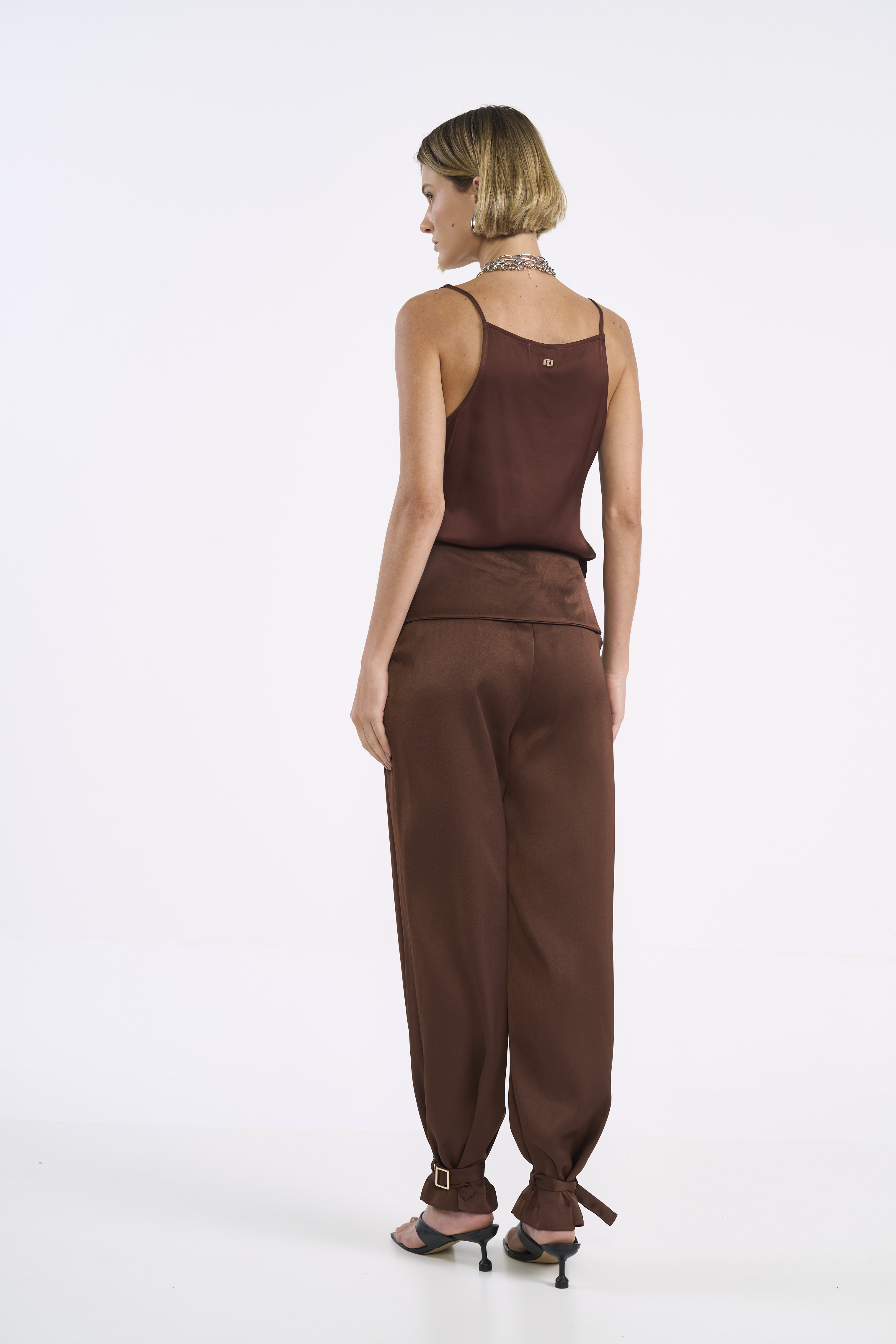 BLUSA COLCCI P MARROM BEATEN BROWN