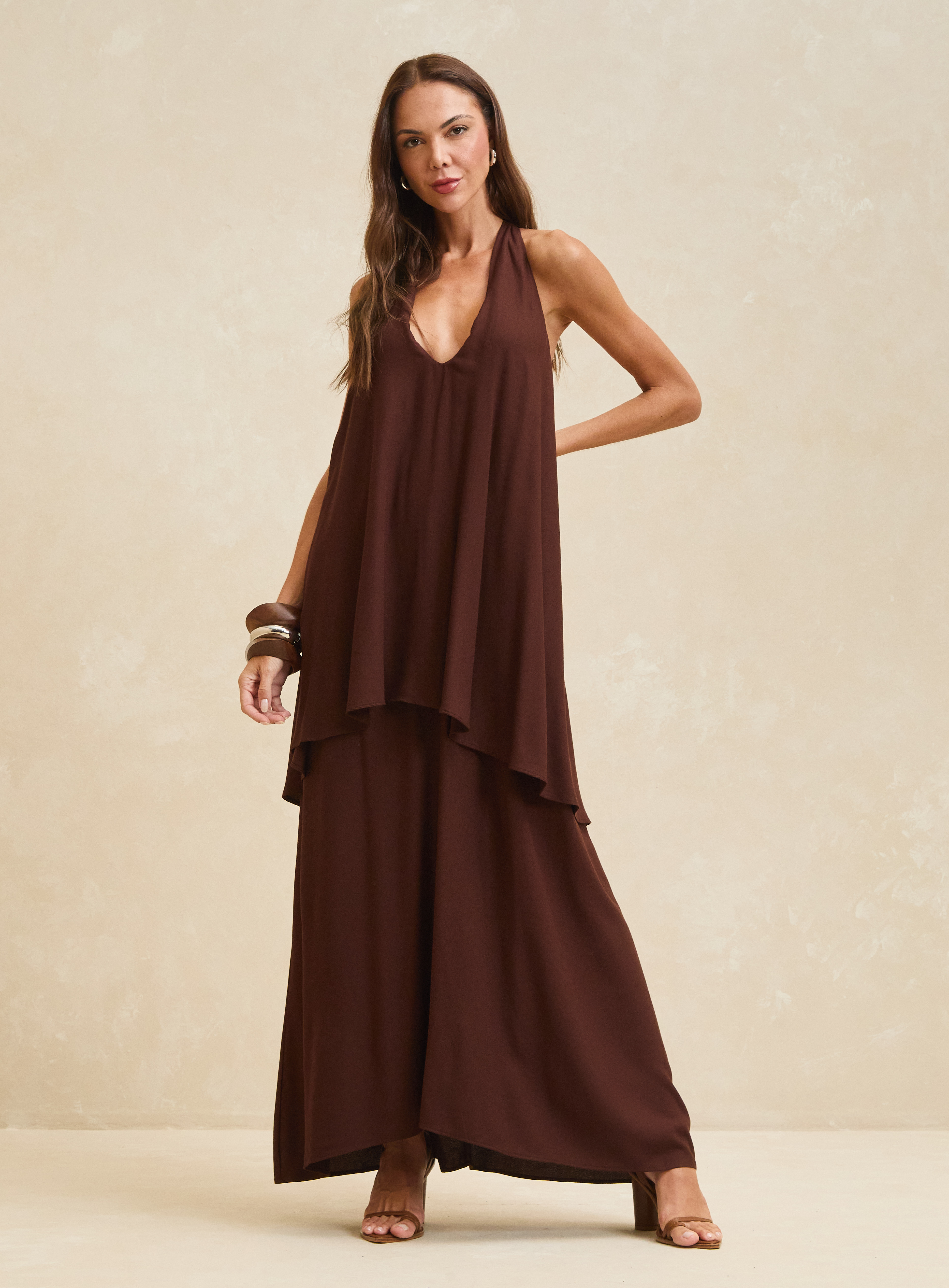 VESTIDO FORUM M MARROM CUMIN