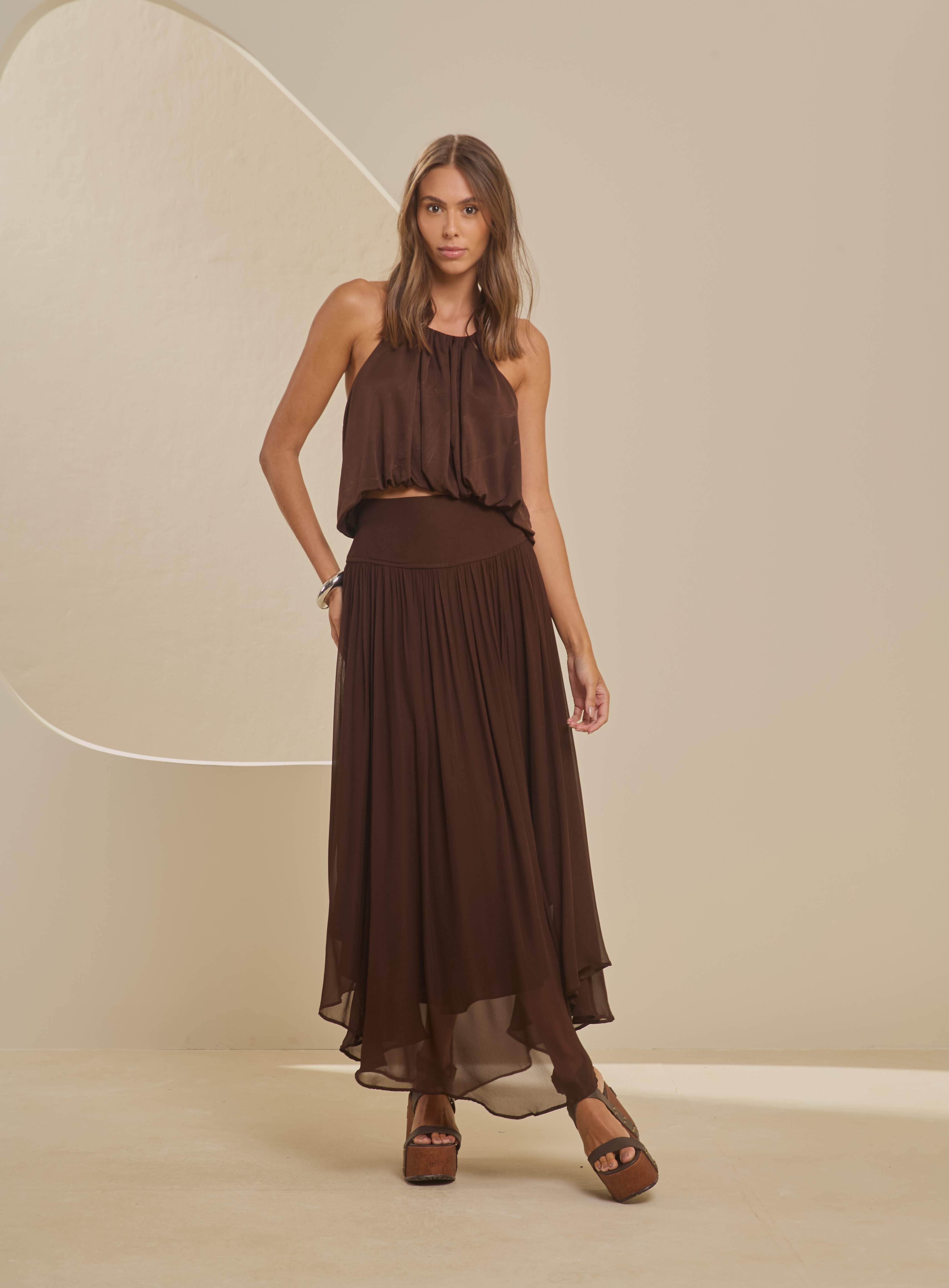 BLUSA FORUM M MARROM CUMIN