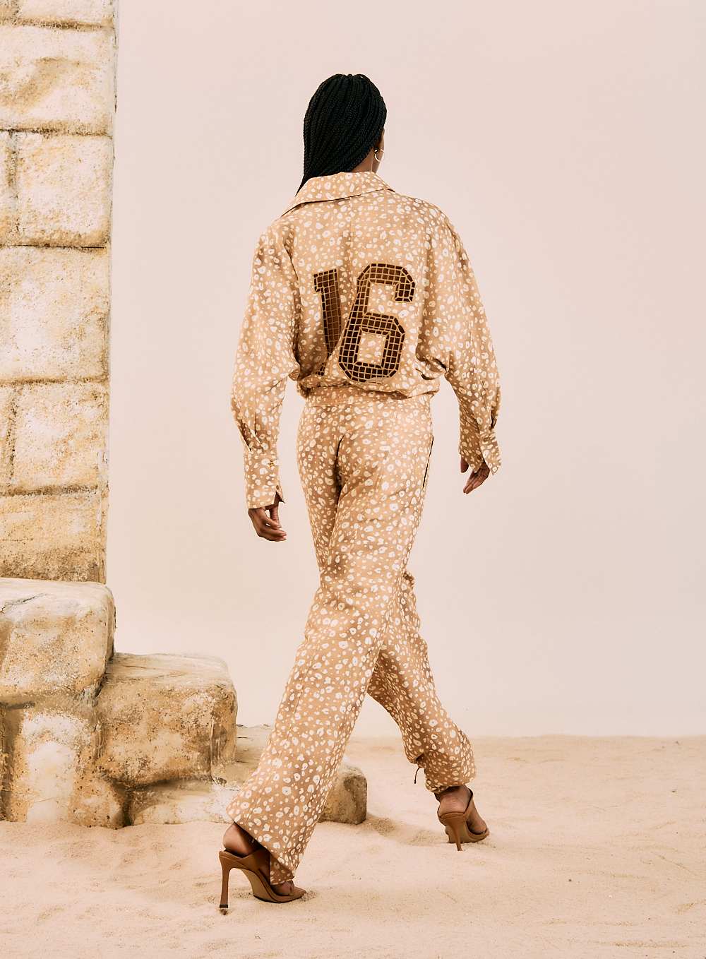 CALÇA LINHO ESTAMPADA G GOLDEN WIND