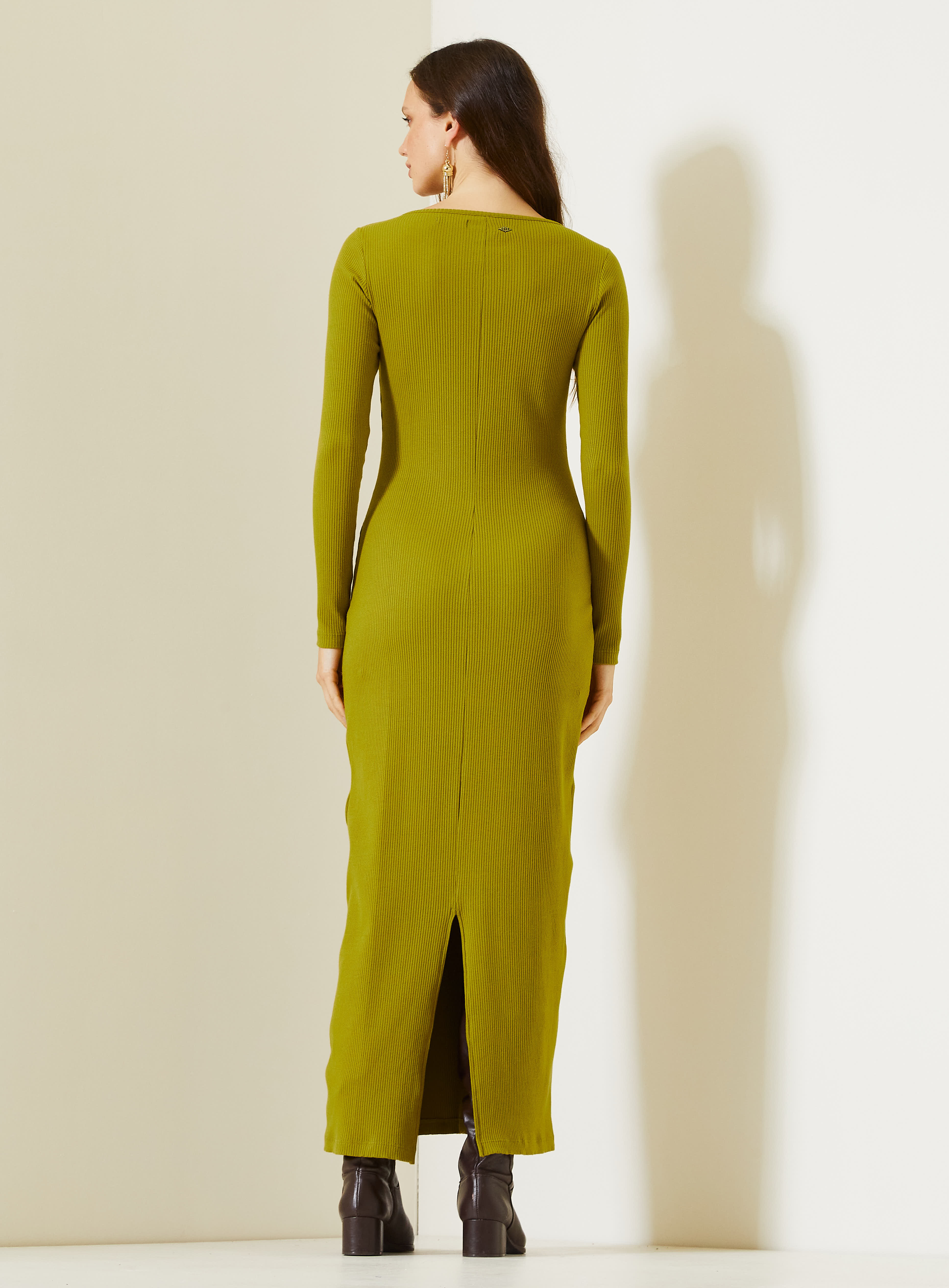 VESTIDO CANELADO G MARROM TIRAMISU