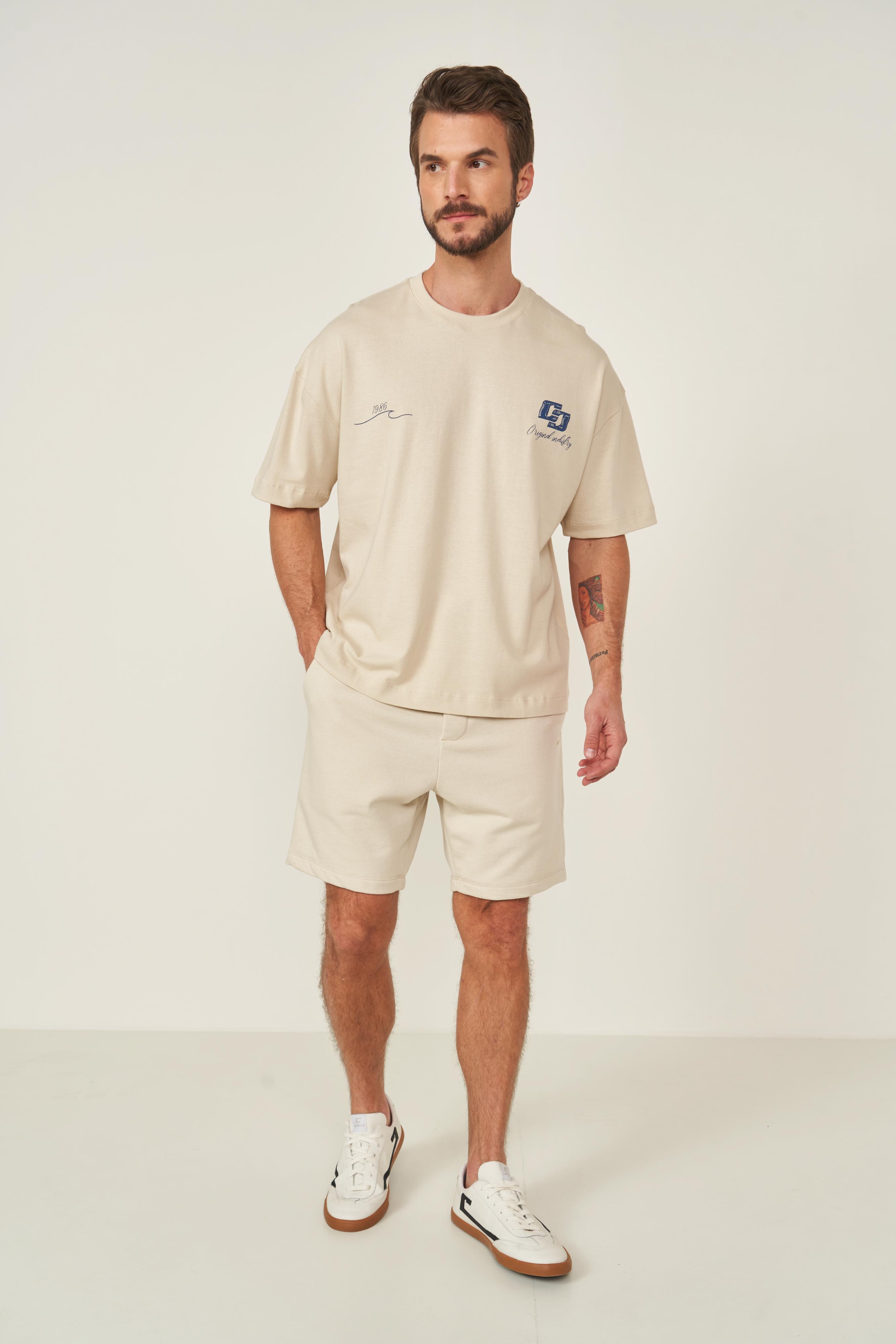BERMUDA MOLETOM PP BEGE TAUPE